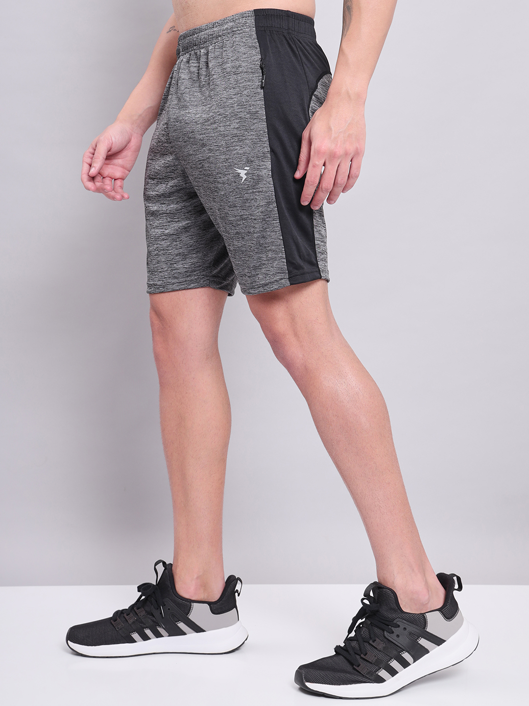 Technosport Men Light Carbon Melange Slim Fit Antimicrobial Training or Gym Sports Shorts (3)