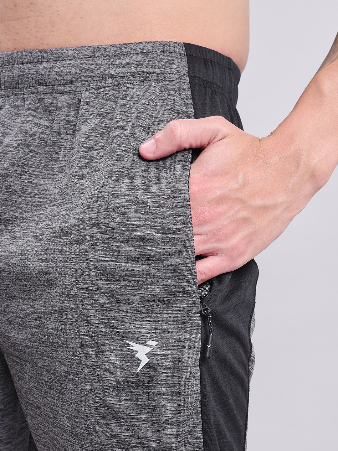 Technosport Men Light Carbon Melange Slim Fit Antimicrobial Training or Gym Sports Shorts (6)