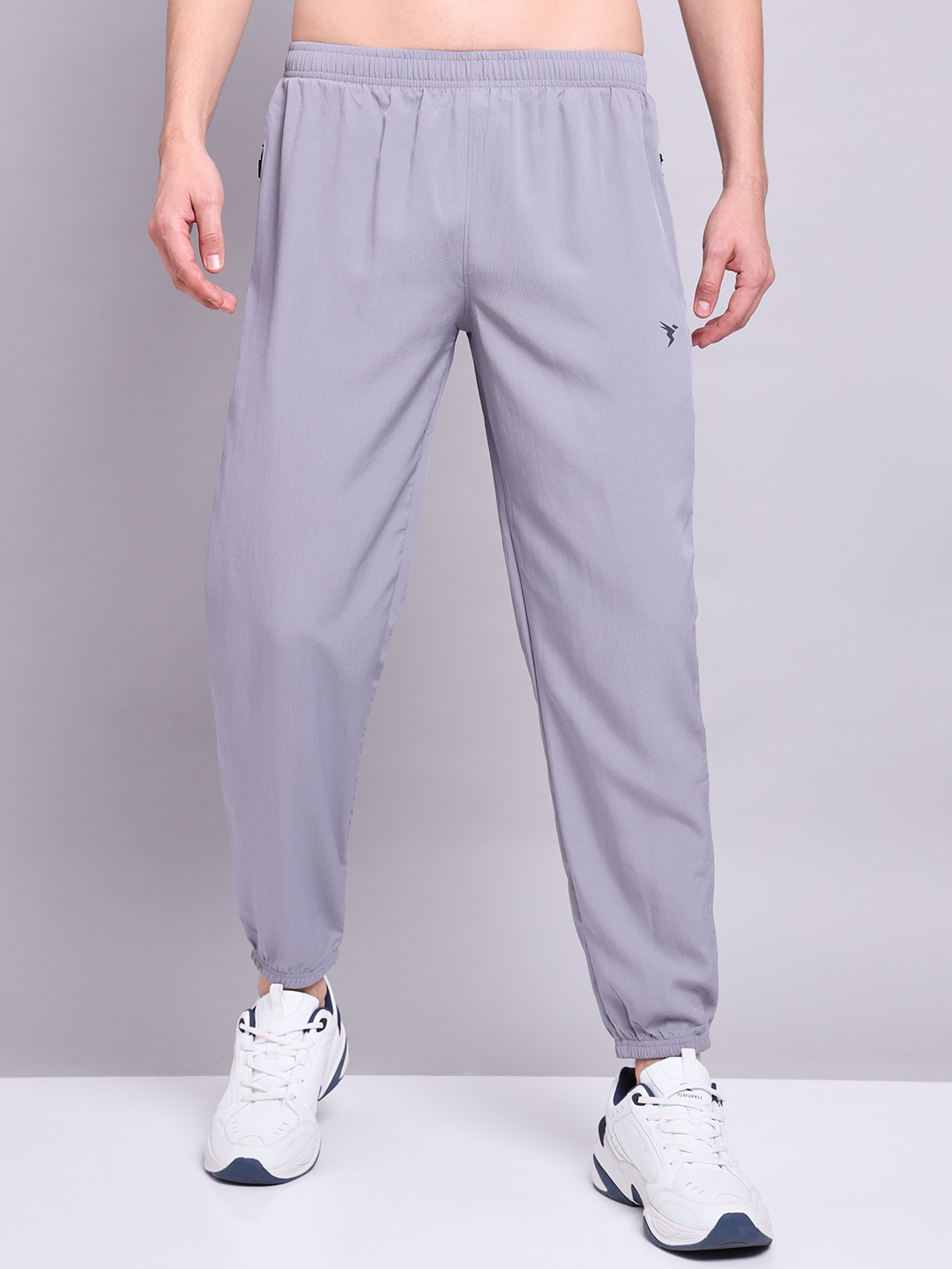 Technosport Men Light Grey Solid Woven Trackpant (1)