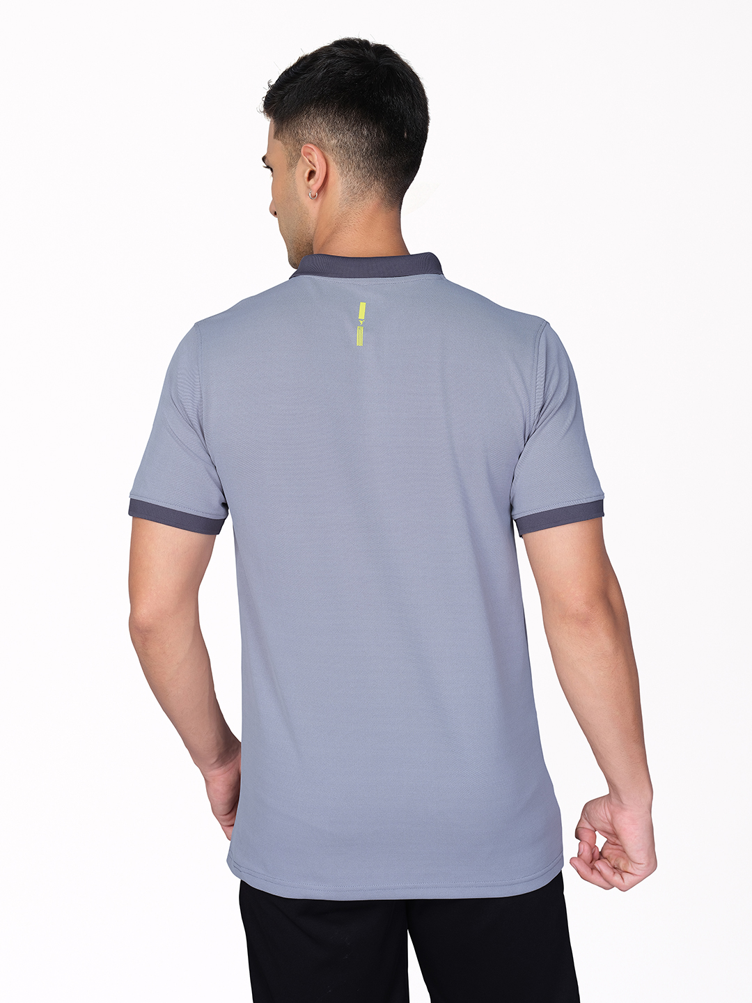 Technosport Men Light Grey Stretch Pique Solid Polo Half Sleeves T-Shirts (5)