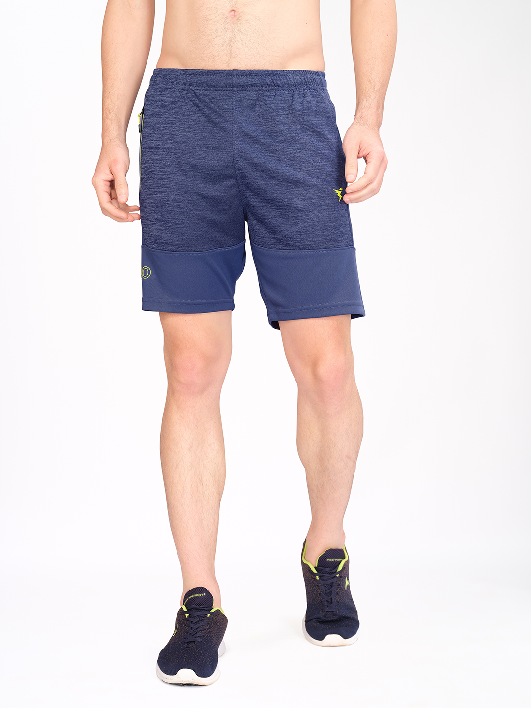 Technosport Men Light Navy Melange Shorts (1)
