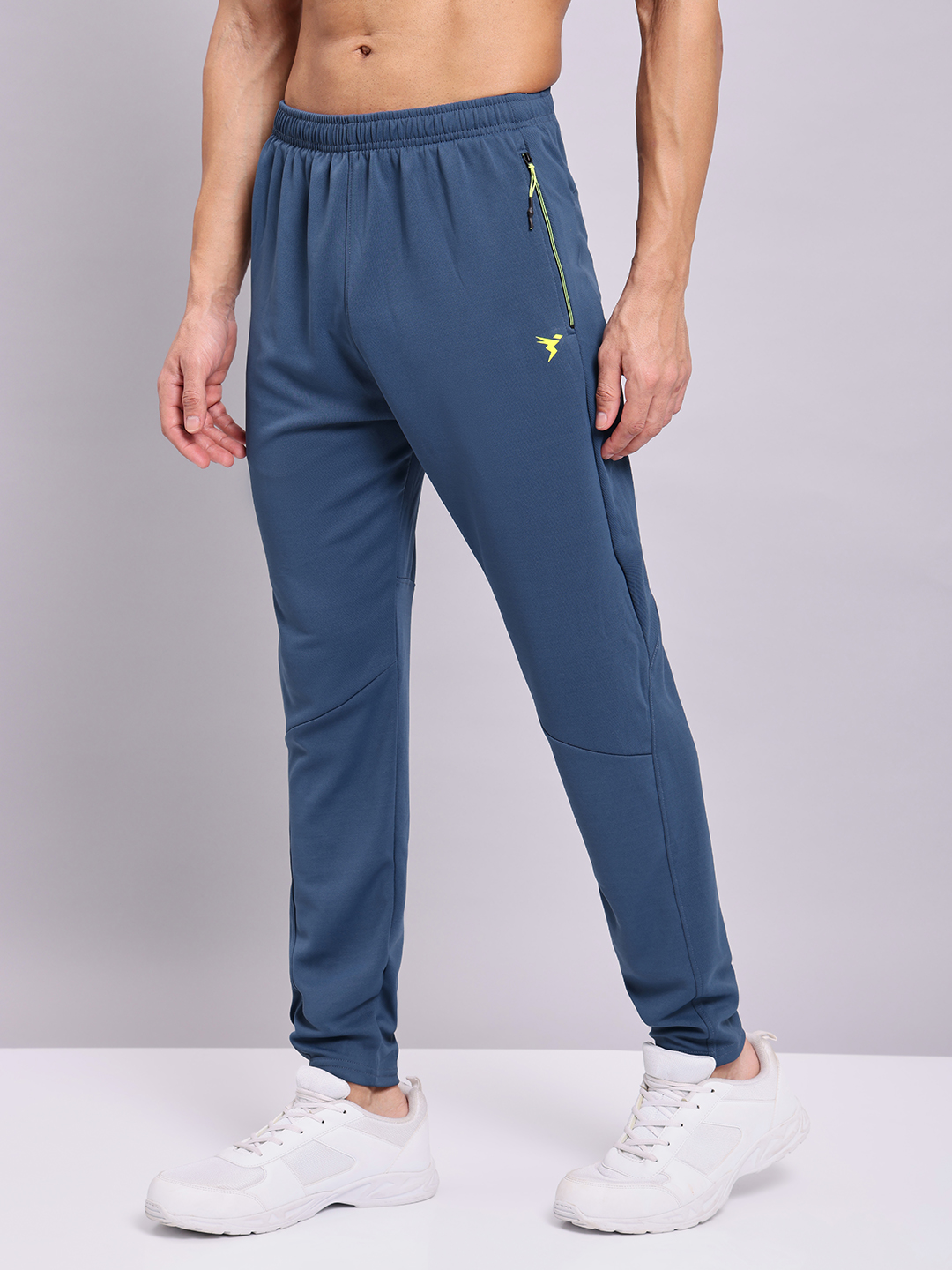 Technosport Men Light Navy Solid Trackpant