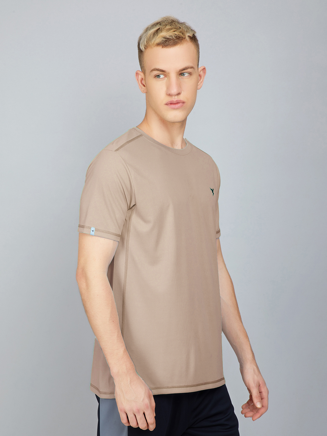 Technosport Men Lime Green and Brown Solid Half Sleeves Round Neck Polyester T-Shirt (Pack of 2) (7)
