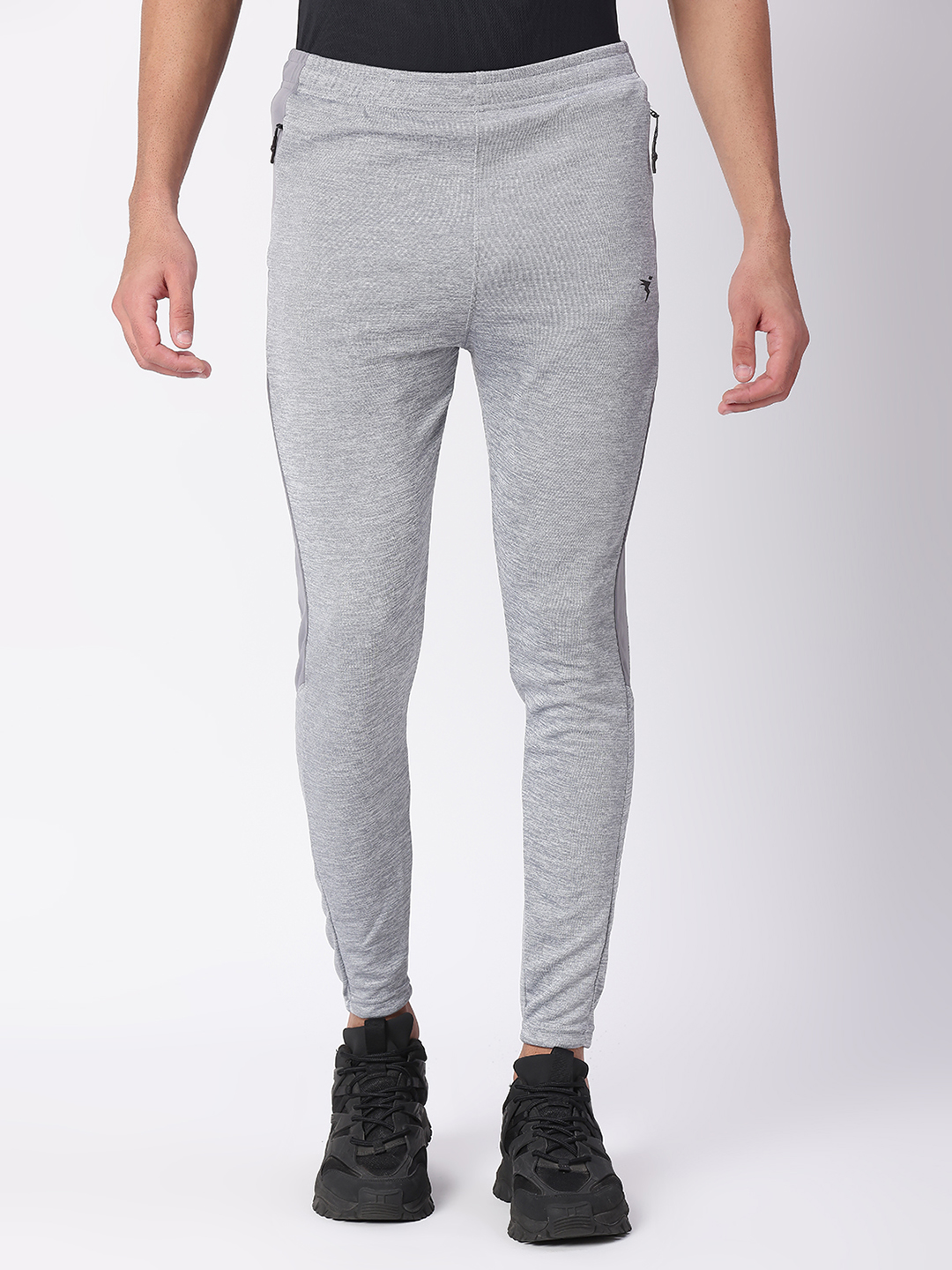 Technosport Men Lt Grey Melange Regular Fit Active odour-free Track pants (1)