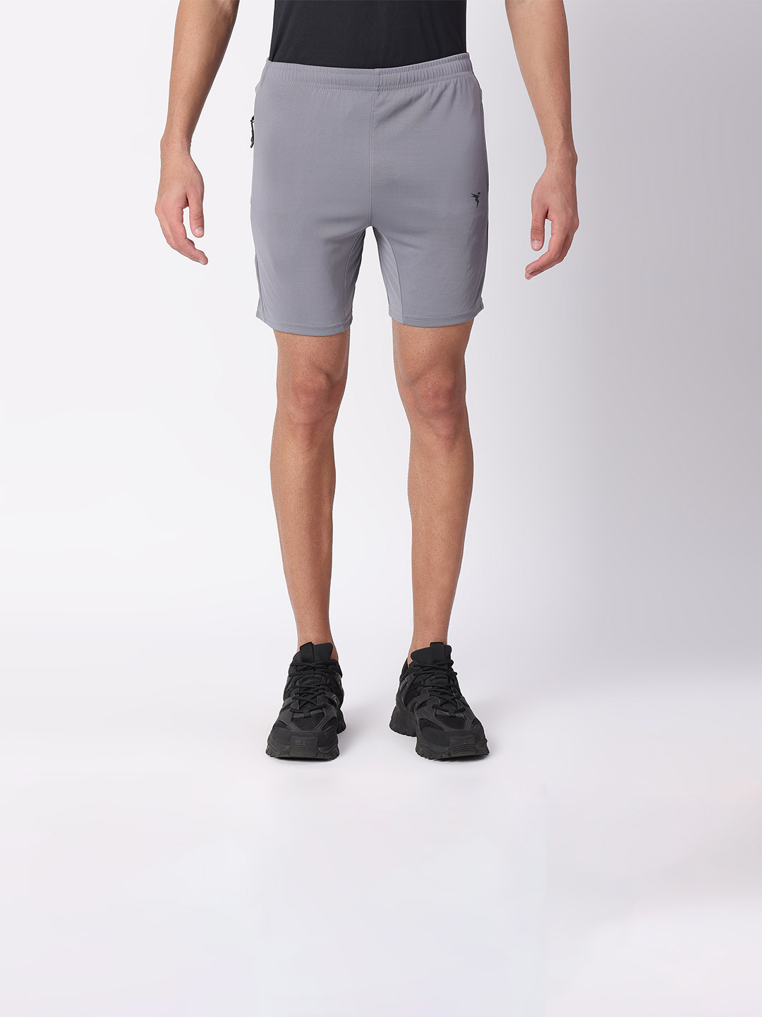Technosport Men Lt Grey Regular Fit Active odour-free shorts (1)