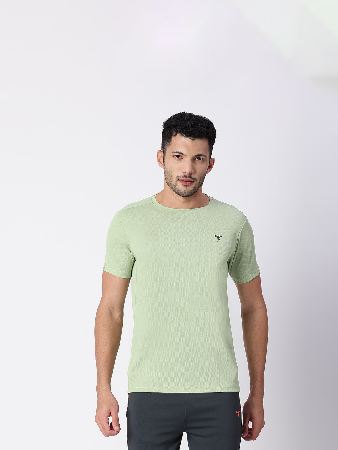 Technosport Men Lt Lime Solid Round Neck Active Odour-free T-Shirt (1)