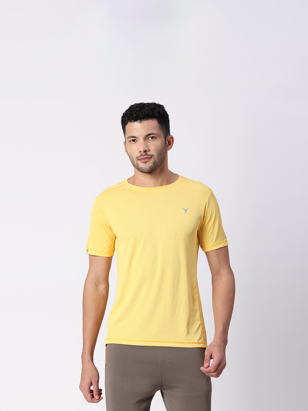 Technosport Men Mango Solid Round Neck Active Odour-free T-Shirt (1)