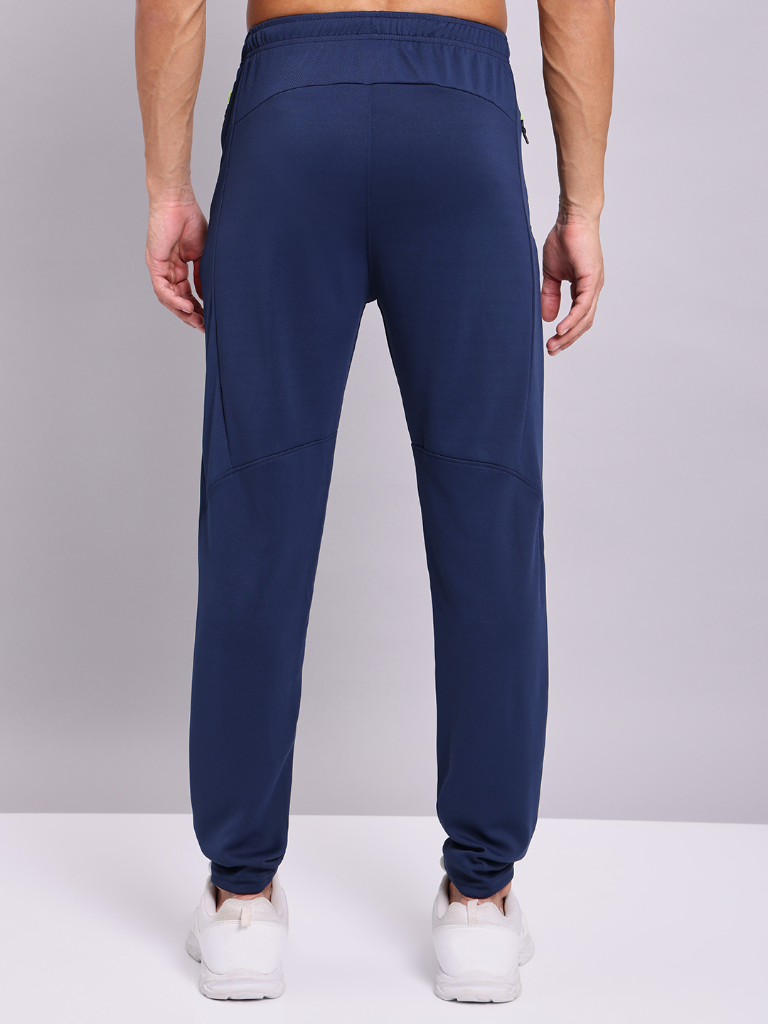 Technosport Men Navy Blue Mid-Rise Slim Fit Polyester Training Track Pants (4)