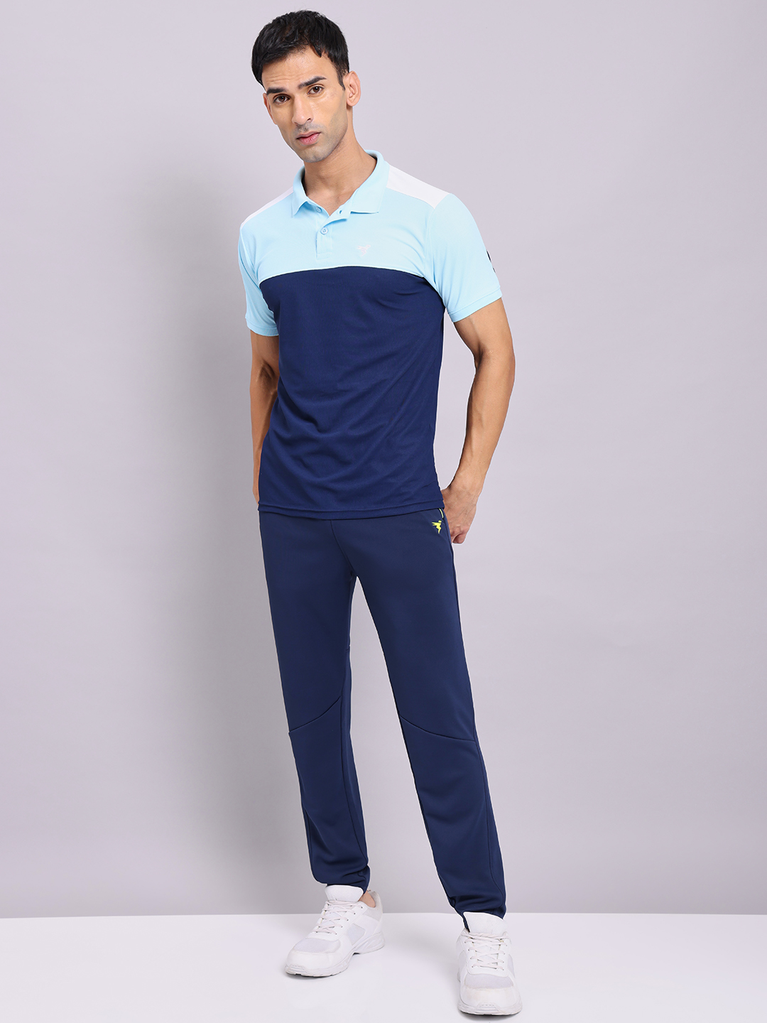 Technosport Men Navy Blue Mid-Rise Slim Fit Polyester Training Track Pants (5)
