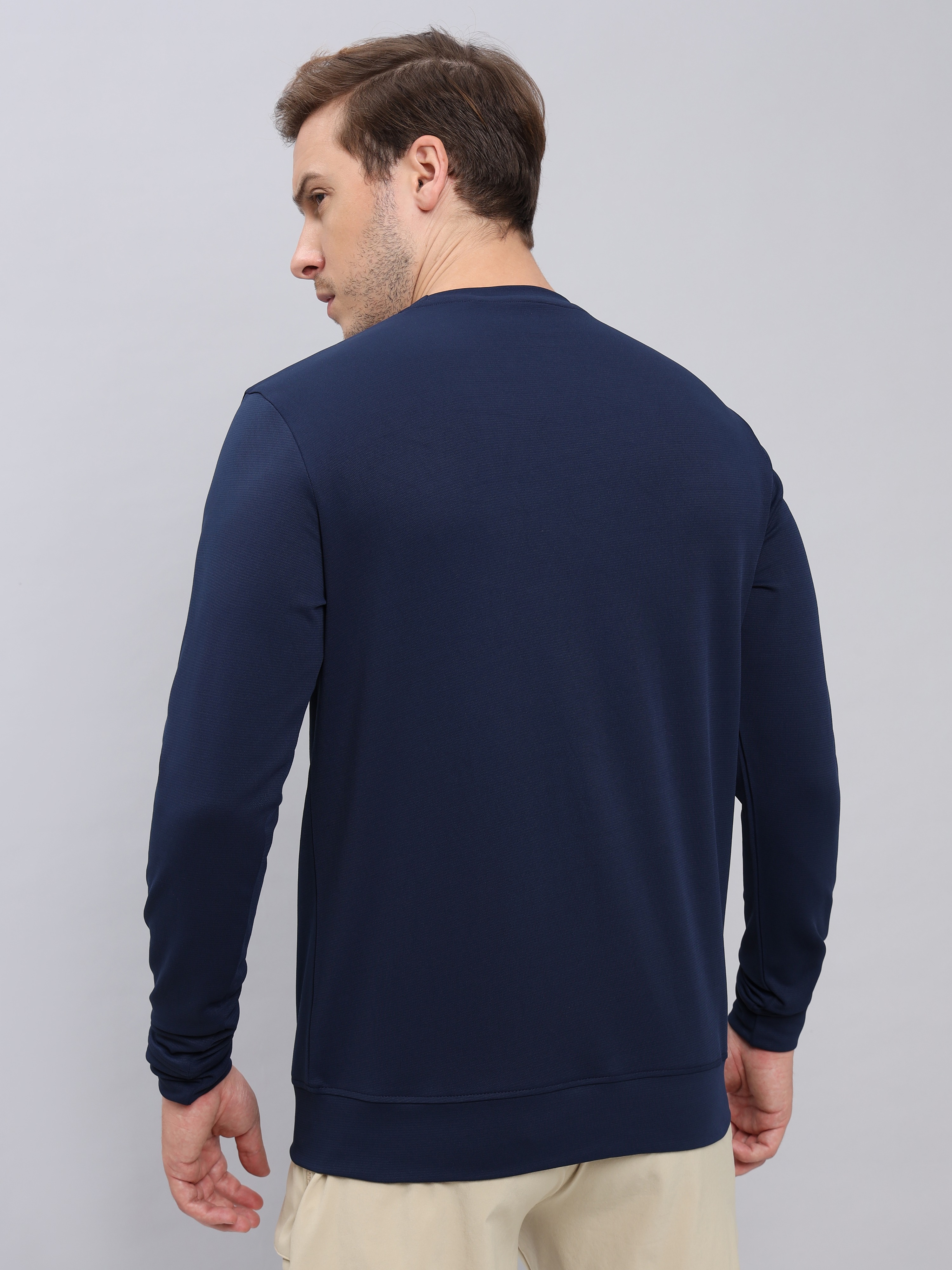 Technosport Men Navy Solid Crewneck Long Sleeves Round Neck Sweatshirt (2)