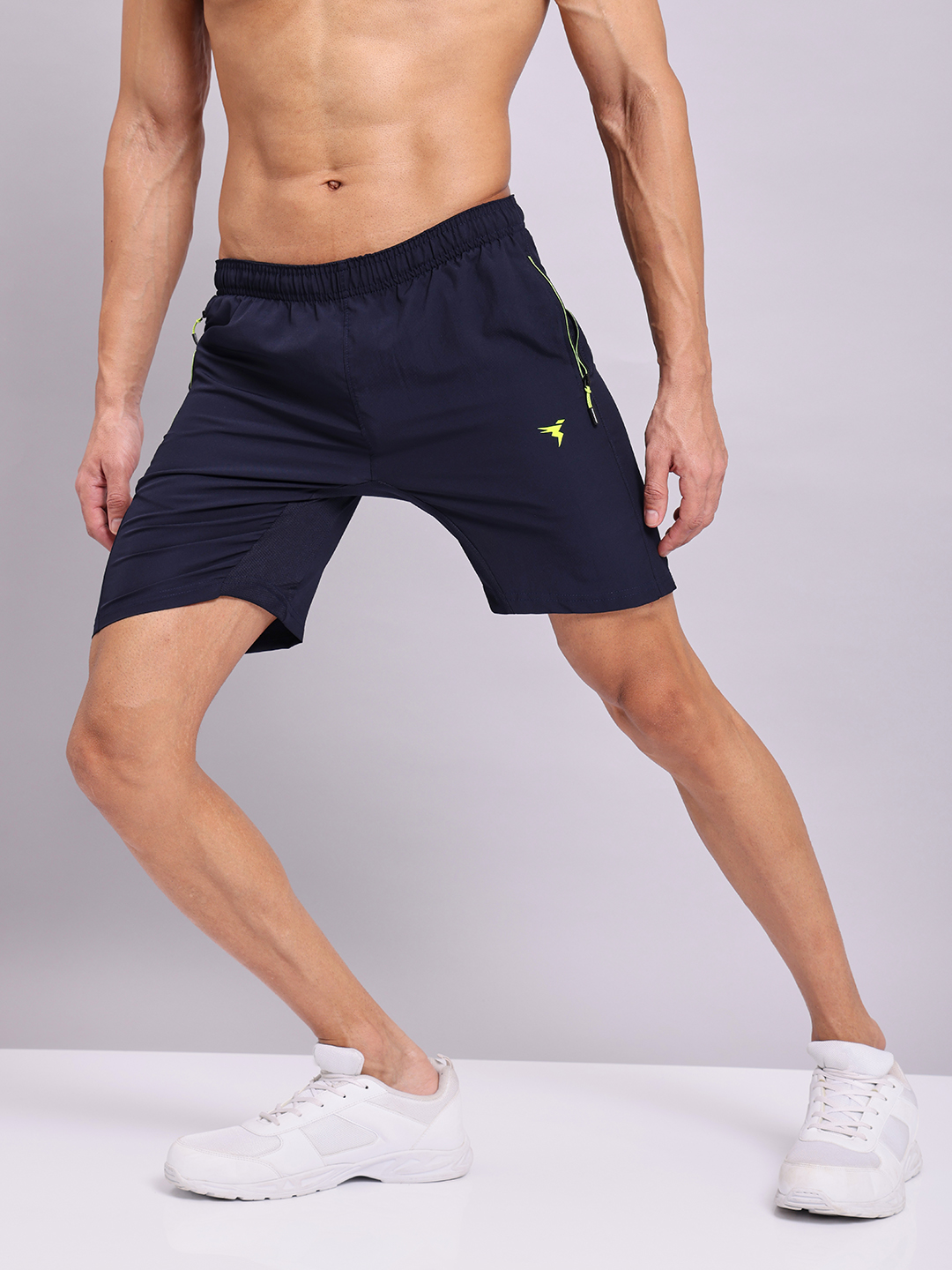 Technosport Men Navy Solid Woven Shorts (1)