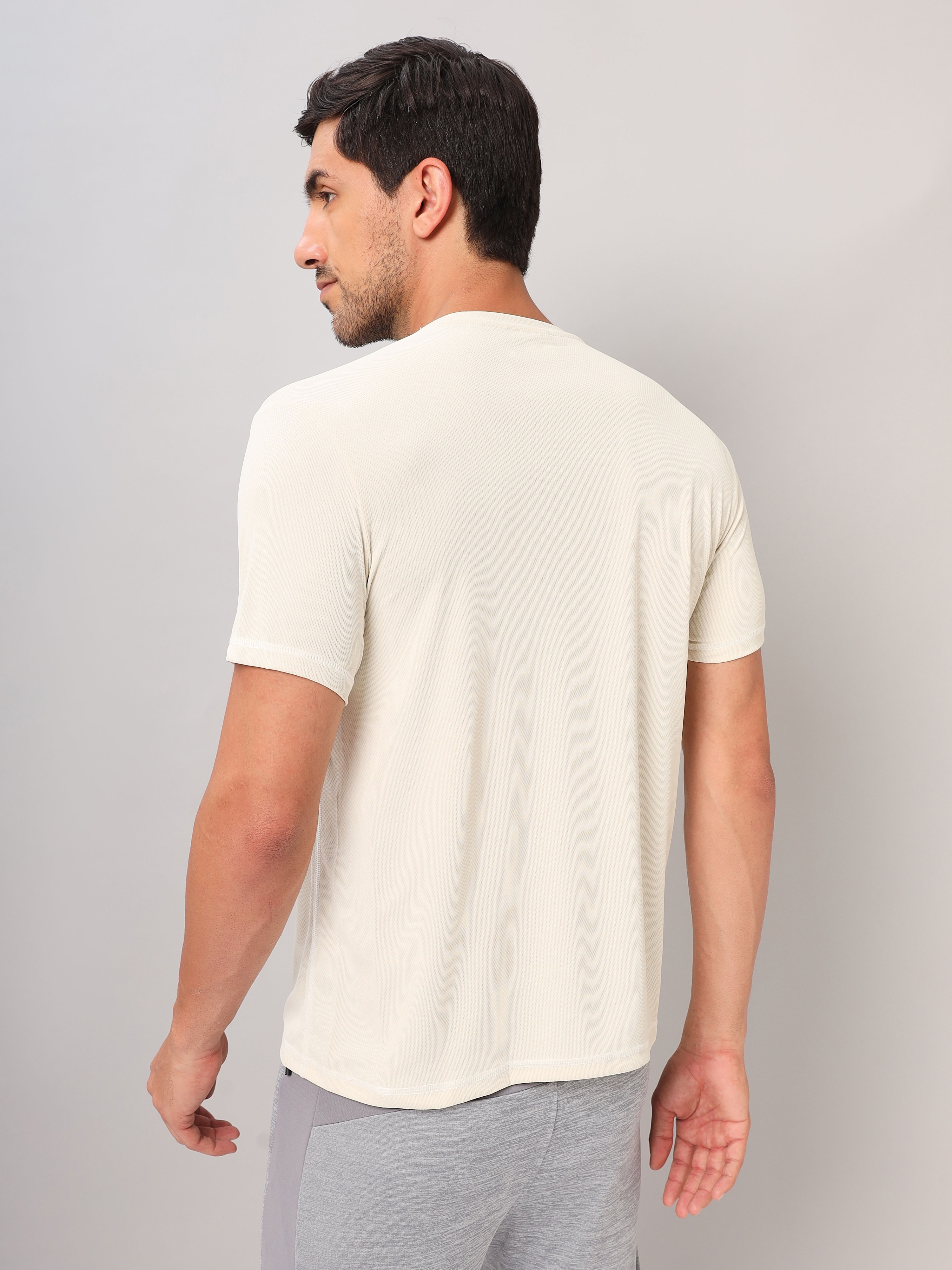 Technosport Men Off White Round Neck Antimicrobial T-shirt (2)