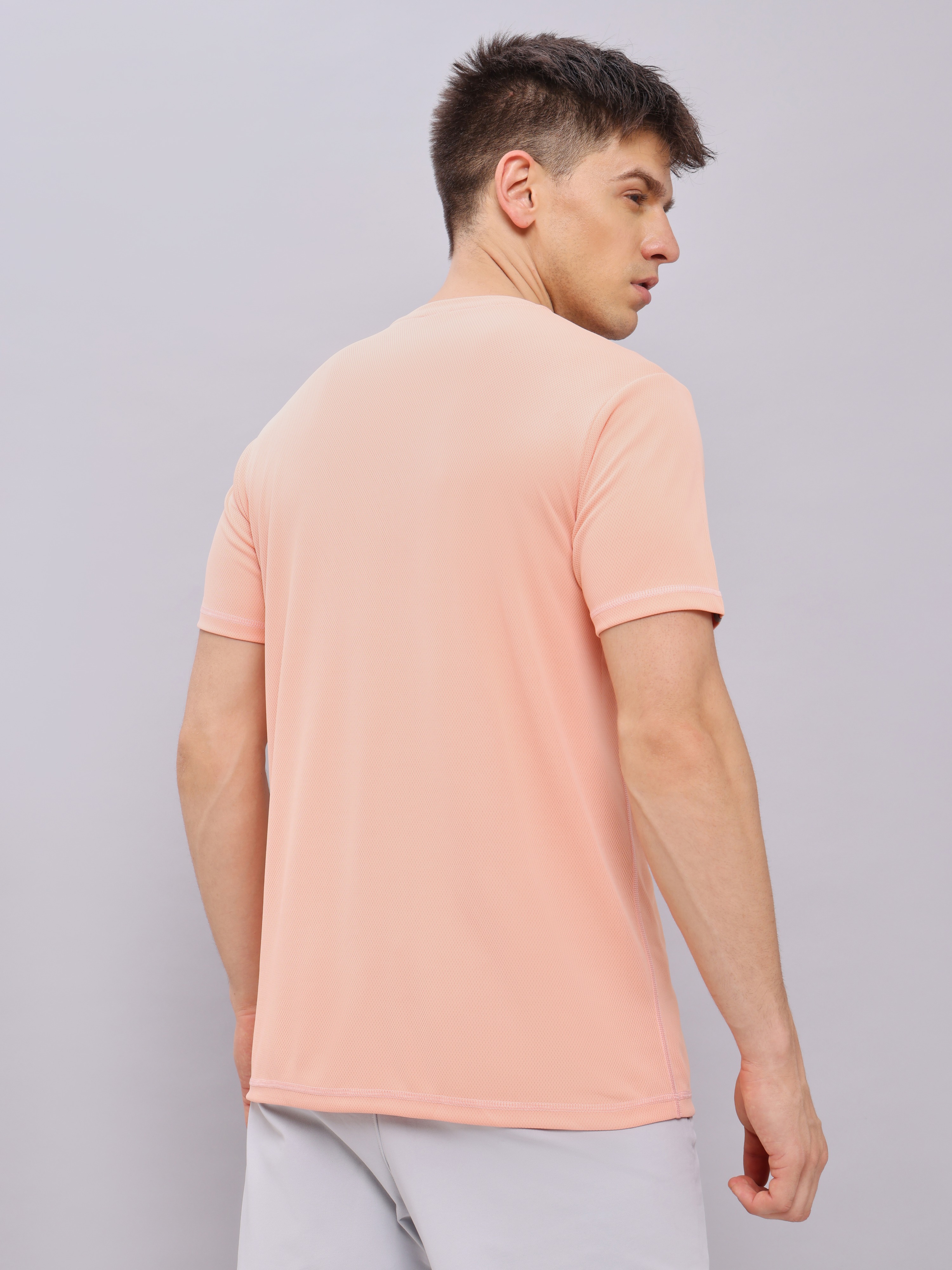 Technosport Men Off-White and Peach Solid T-Shirt - Pack of 2 (6)