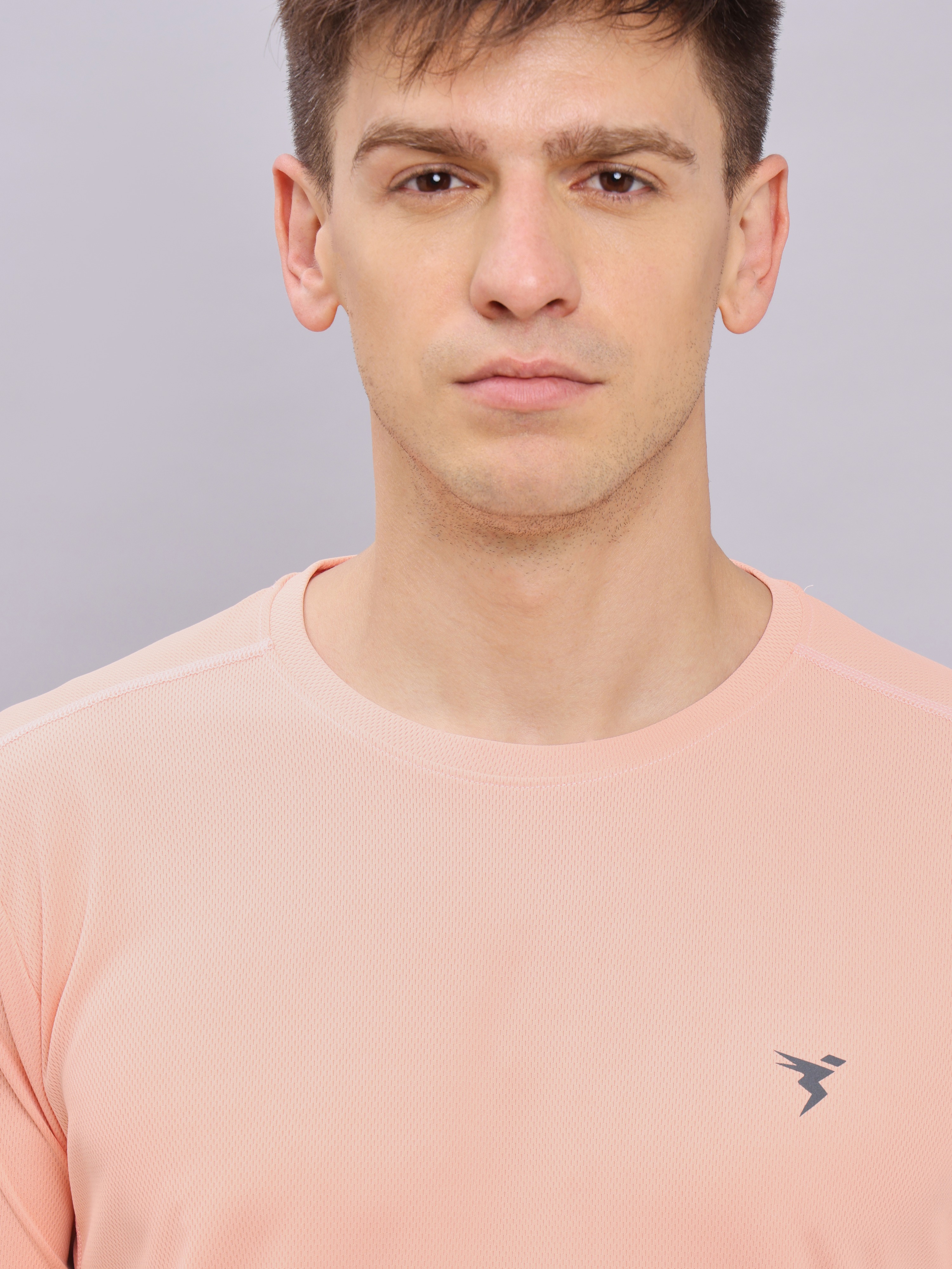 Technosport Men Peach Antimicrobial Slim Fit T-shirt (6)