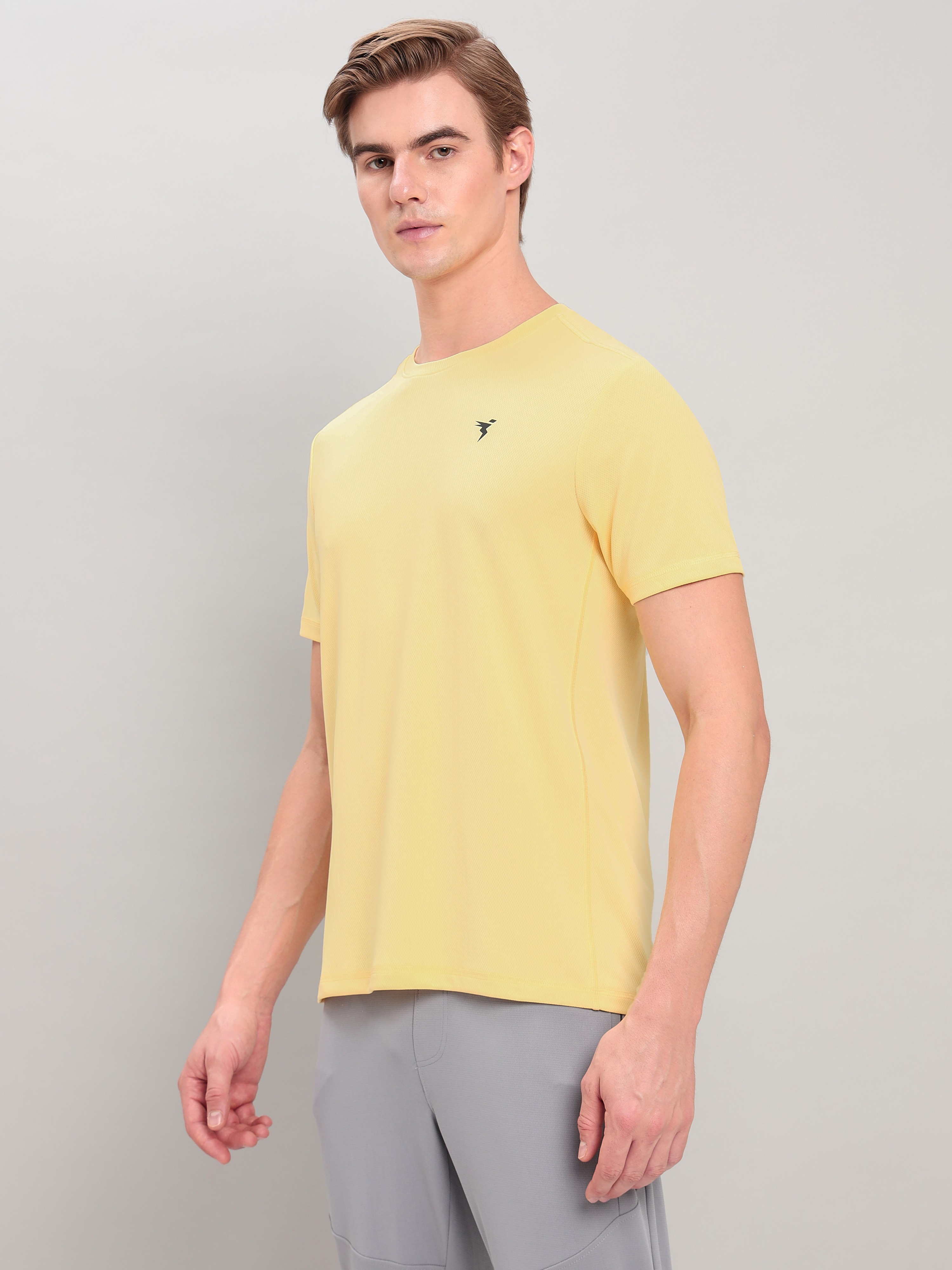 Technosport Men Pine Apple Knitted active odour-free Crewneck Half Sleeve T-Shirt (3)