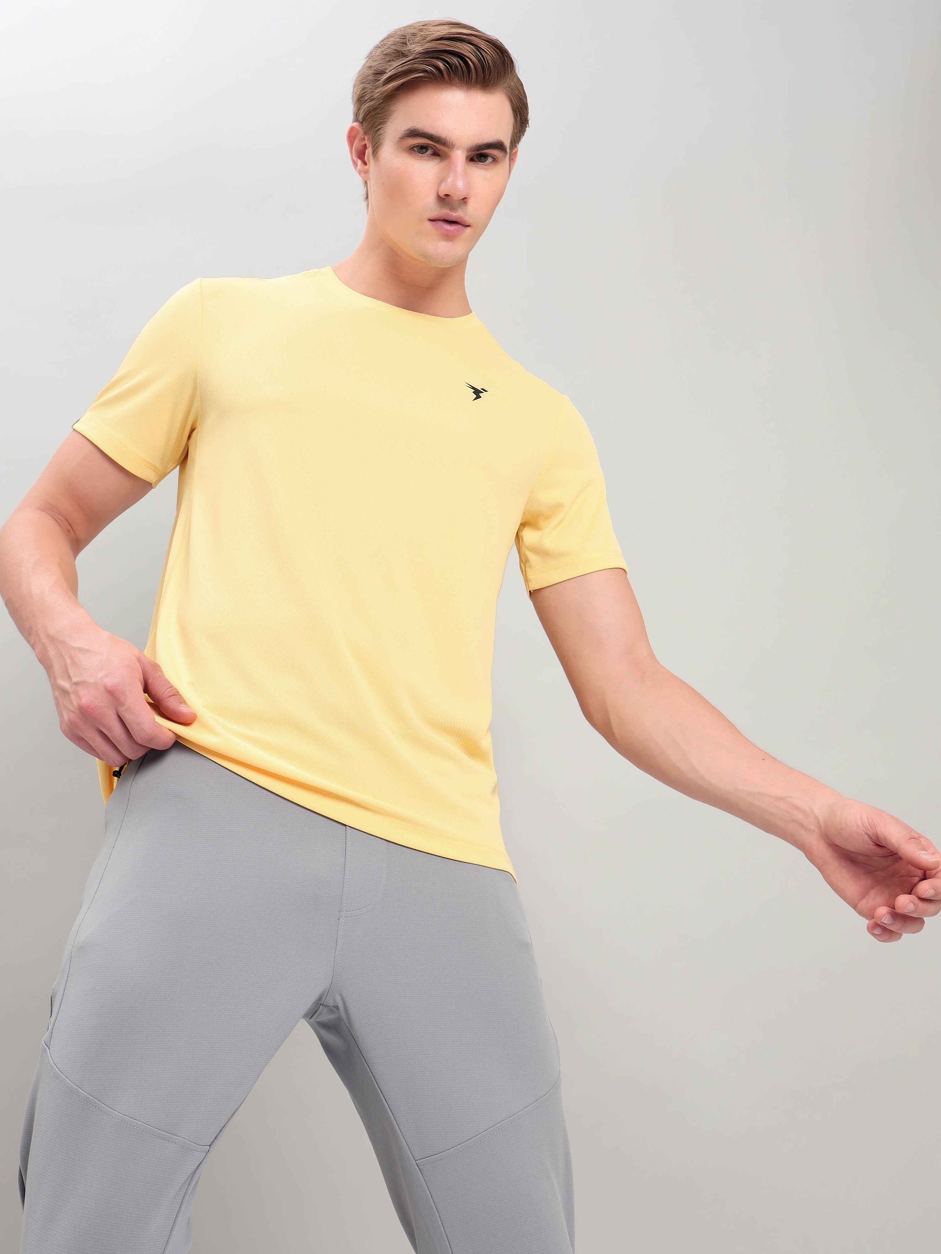 Technosport Men Pine Apple Knitted active odour-free Crewneck Half Sleeve T-Shirt (7)