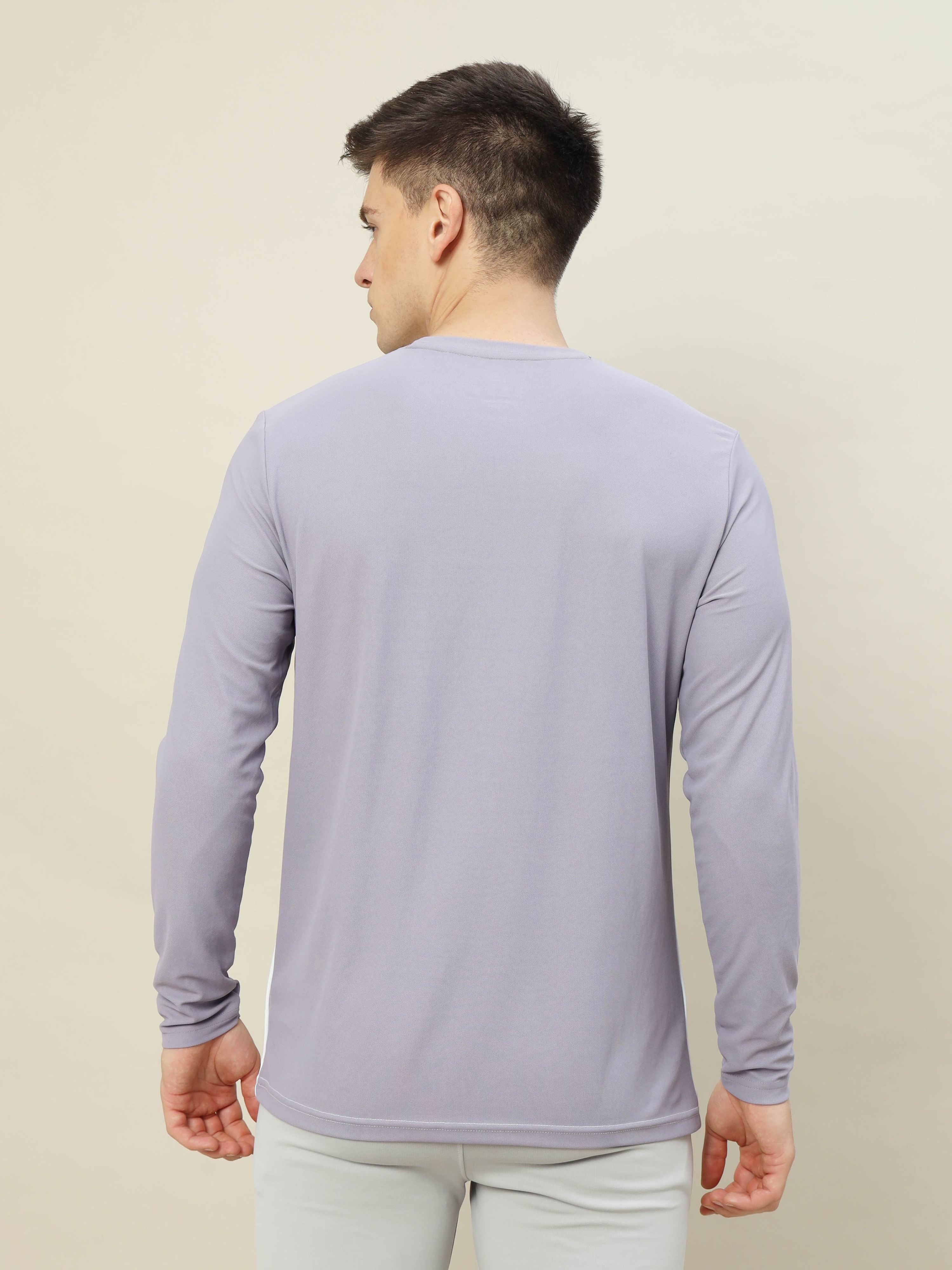 Technosport Men Purple & White Colourblocked Full Sleeves Round Neck Slim Fit Polyester T-Shirt (6)