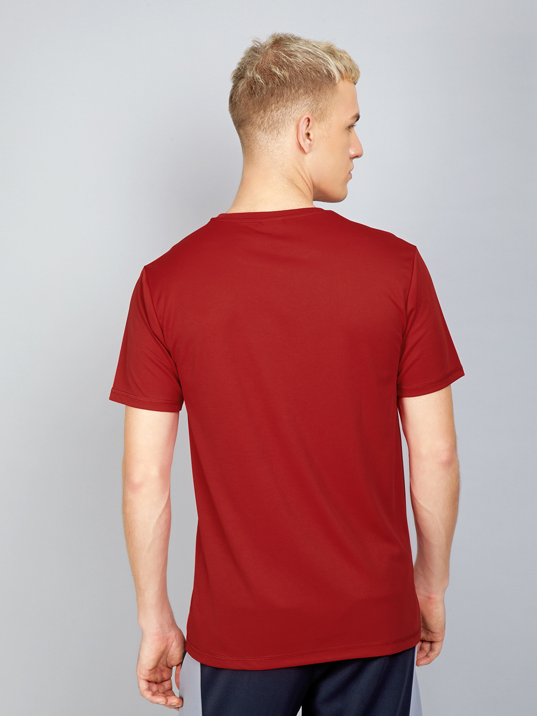 Technosport Men Red and Grey Solid Half Sleeves Round Neck Polyester T-Shirt (Pack of 2) (3)