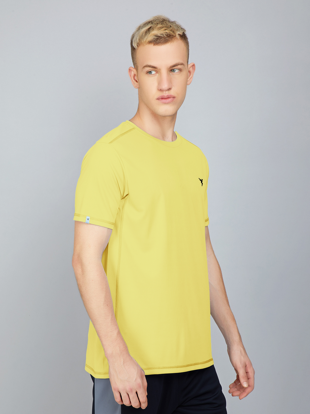 Technosport Men Rose and Yellow Solid Half Sleeves Round Neck Polyester T-Shirt (Pack of 2) (3)