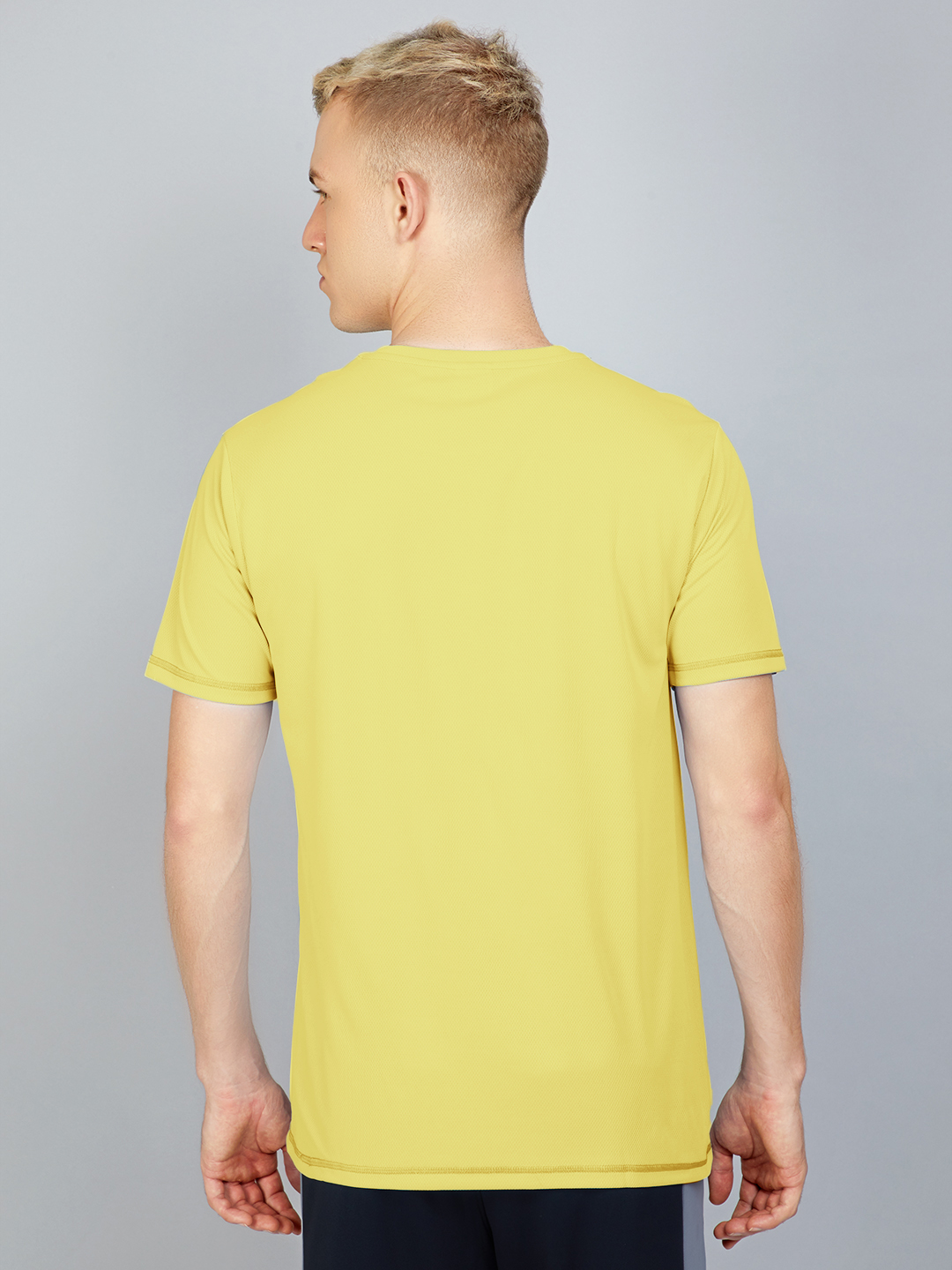 Technosport Men Rose and Yellow Solid Half Sleeves Round Neck Polyester T-Shirt (Pack of 2) (4)