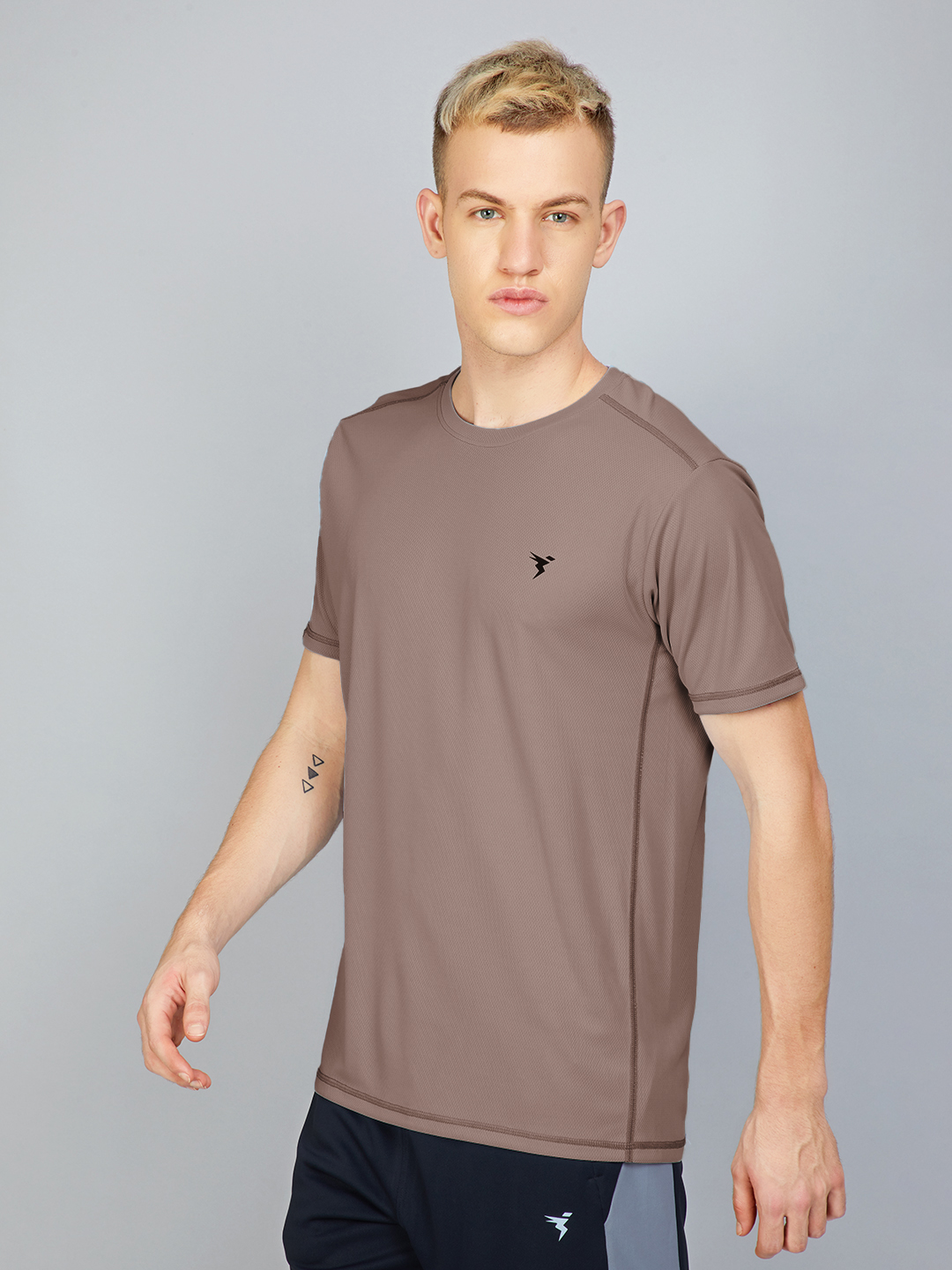 Technosport Men Rose and Yellow Solid Half Sleeves Round Neck Polyester T-Shirt (Pack of 2) (5)