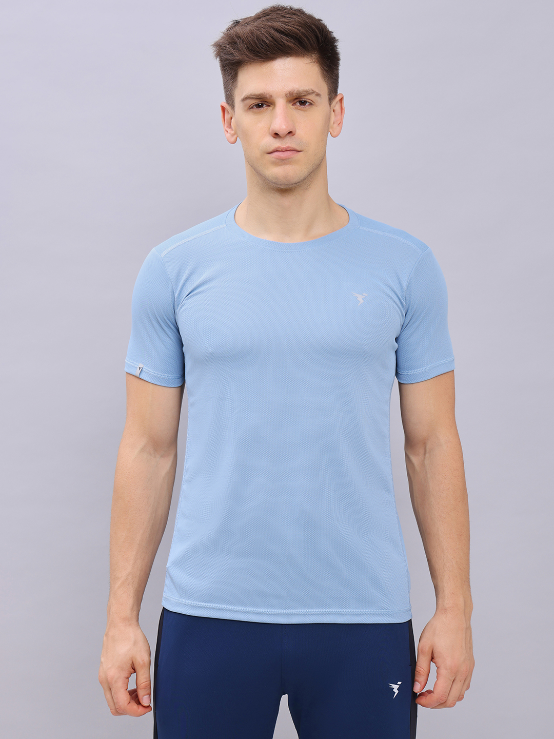 Technosport Men Scale Blue Men Round Neck Antimicrobial Tshirt (1)