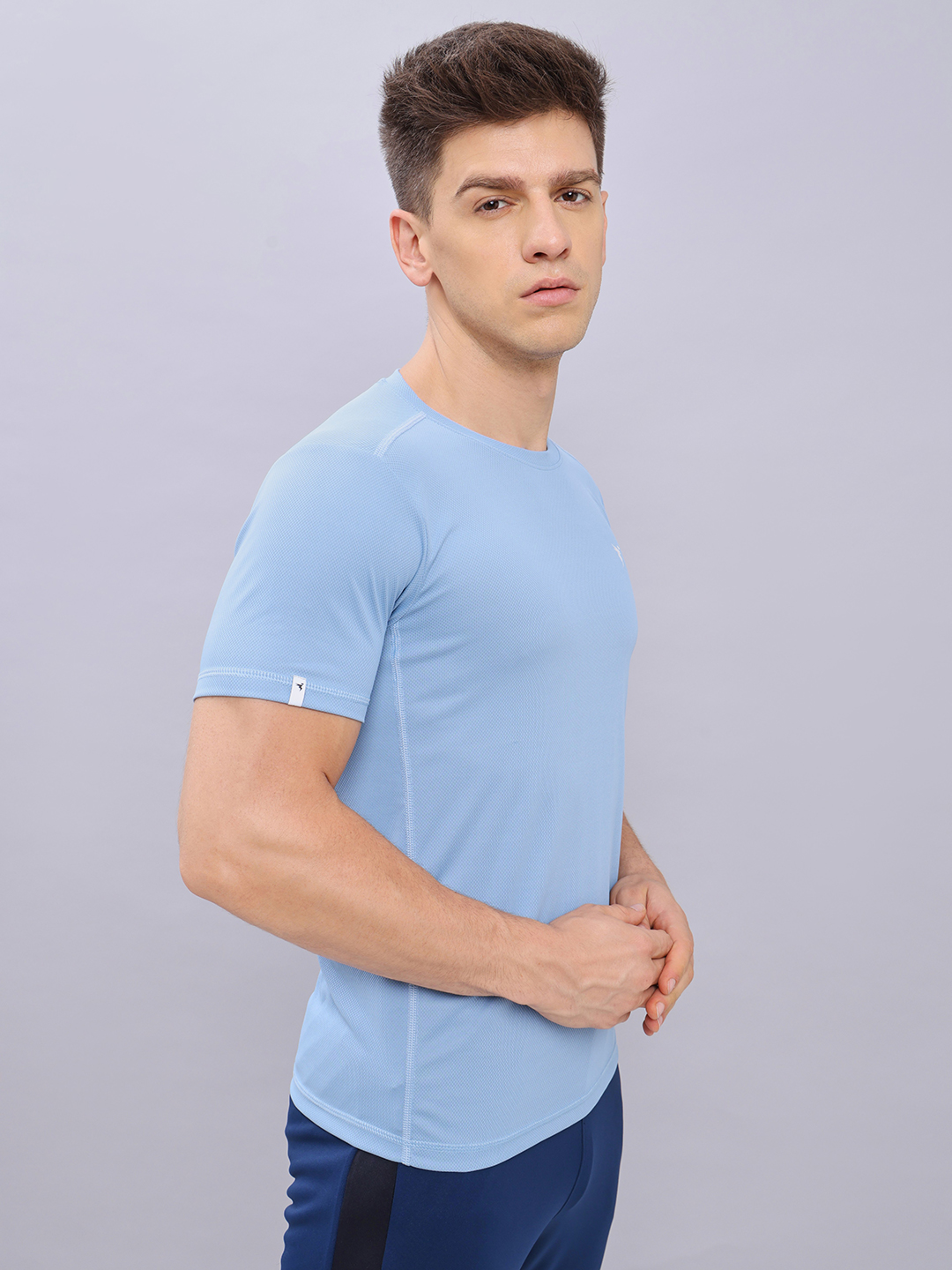 Technosport Men Scale Blue Men Round Neck Antimicrobial Tshirt (3)