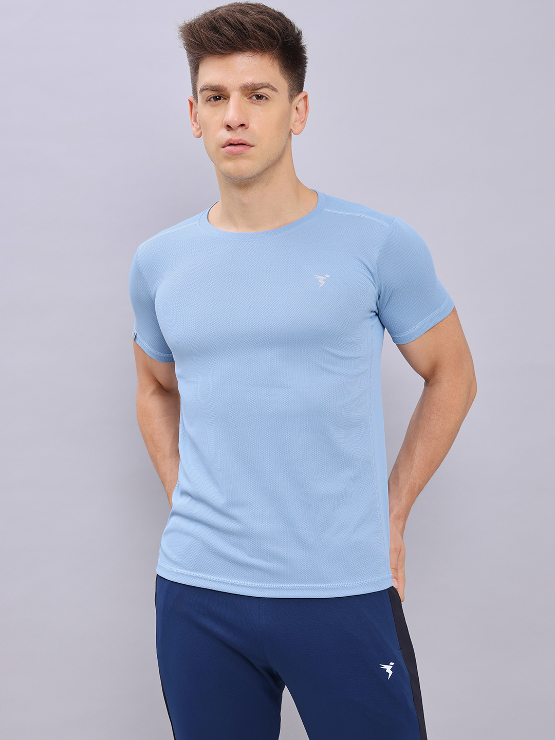 Technosport Men Scale Blue Men Round Neck Antimicrobial Tshirt (4)