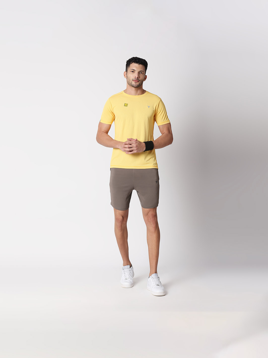 Technosport Men Stone Grey Regular Fit Active odour-free shorts (1)