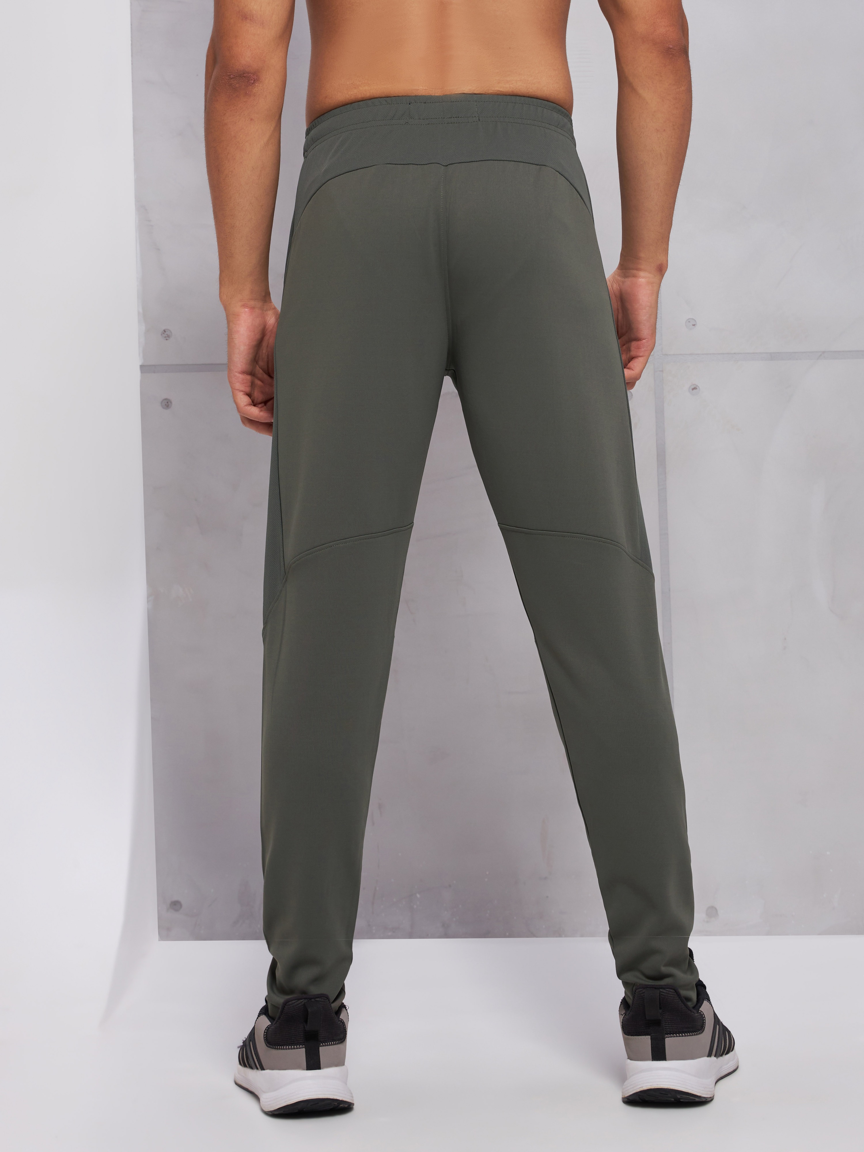 Technosport Men Teal Solid Mid-Rise Slim Fit Polyester Training Track Pants (6)