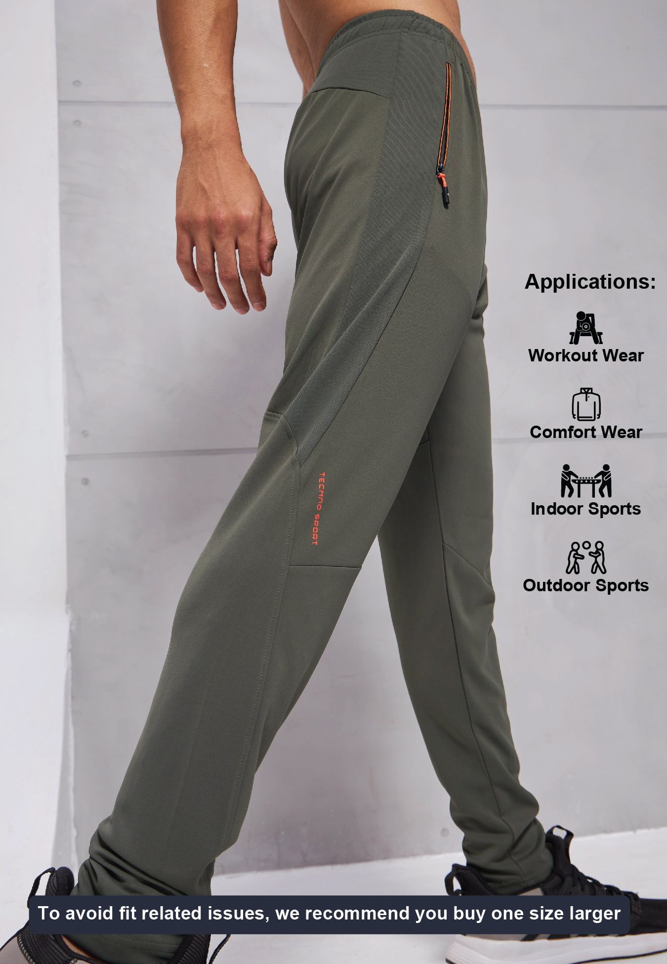 Technosport Men Teal Solid Mid-Rise Slim Fit Polyester Training Track Pants (7)