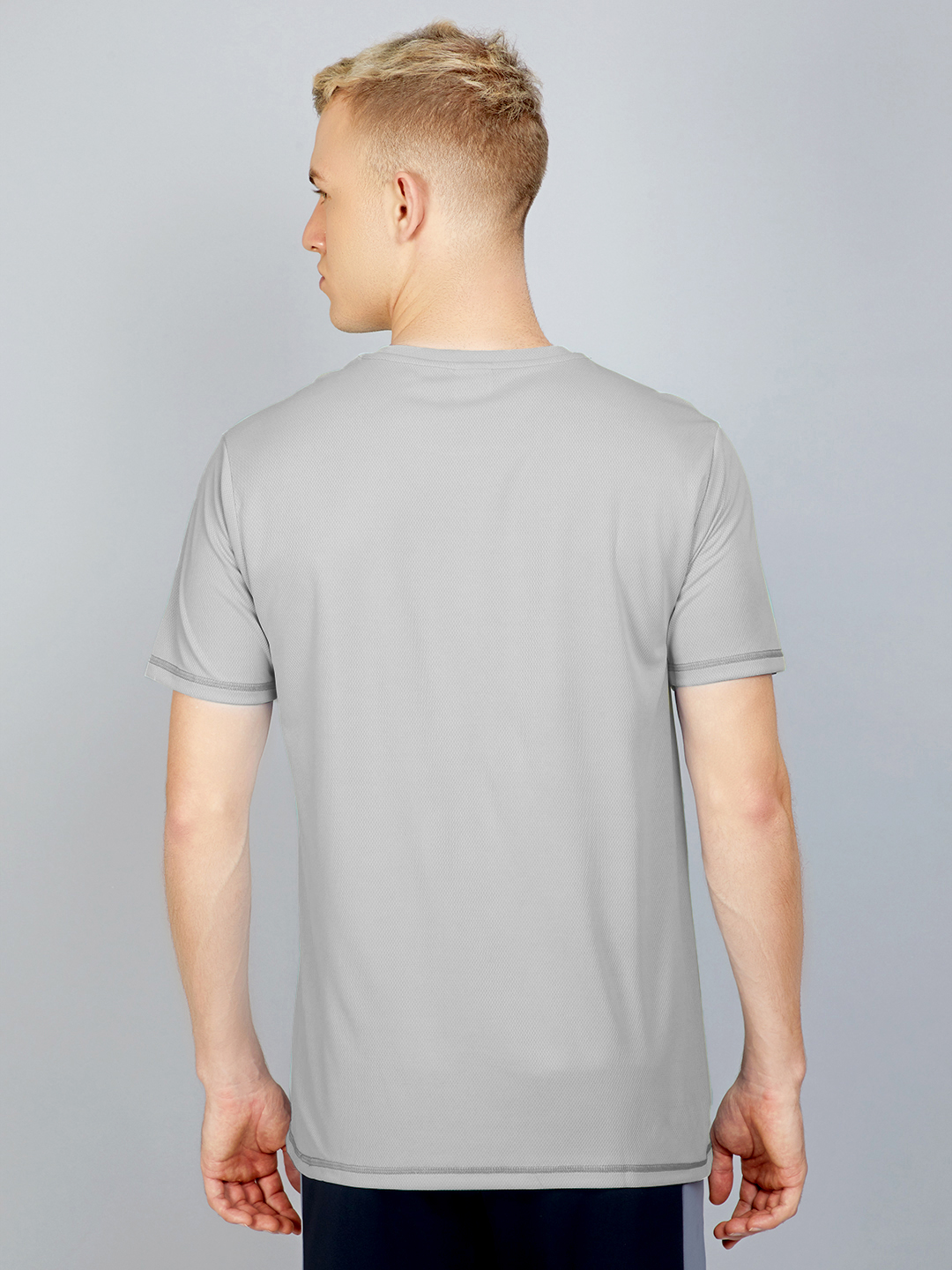 Technosport Men Ultimate Grey Knitted active odour-free Crewneck Half Sleeve T-Shirt (3)