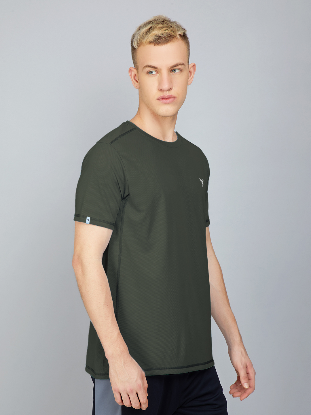 Technosport Men White and Green Solid Half Sleeves Round Neck Polyester T-Shirt (Pack of 2) (2)
