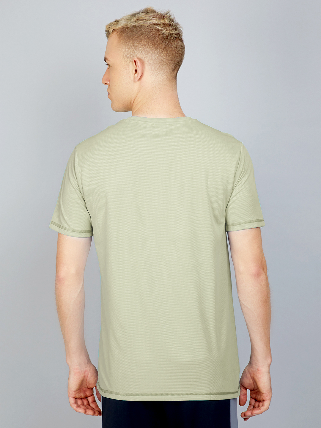 Technosport Mens Green Knitted active odour-free Crewneck Half Sleeve T-Shirt (3)