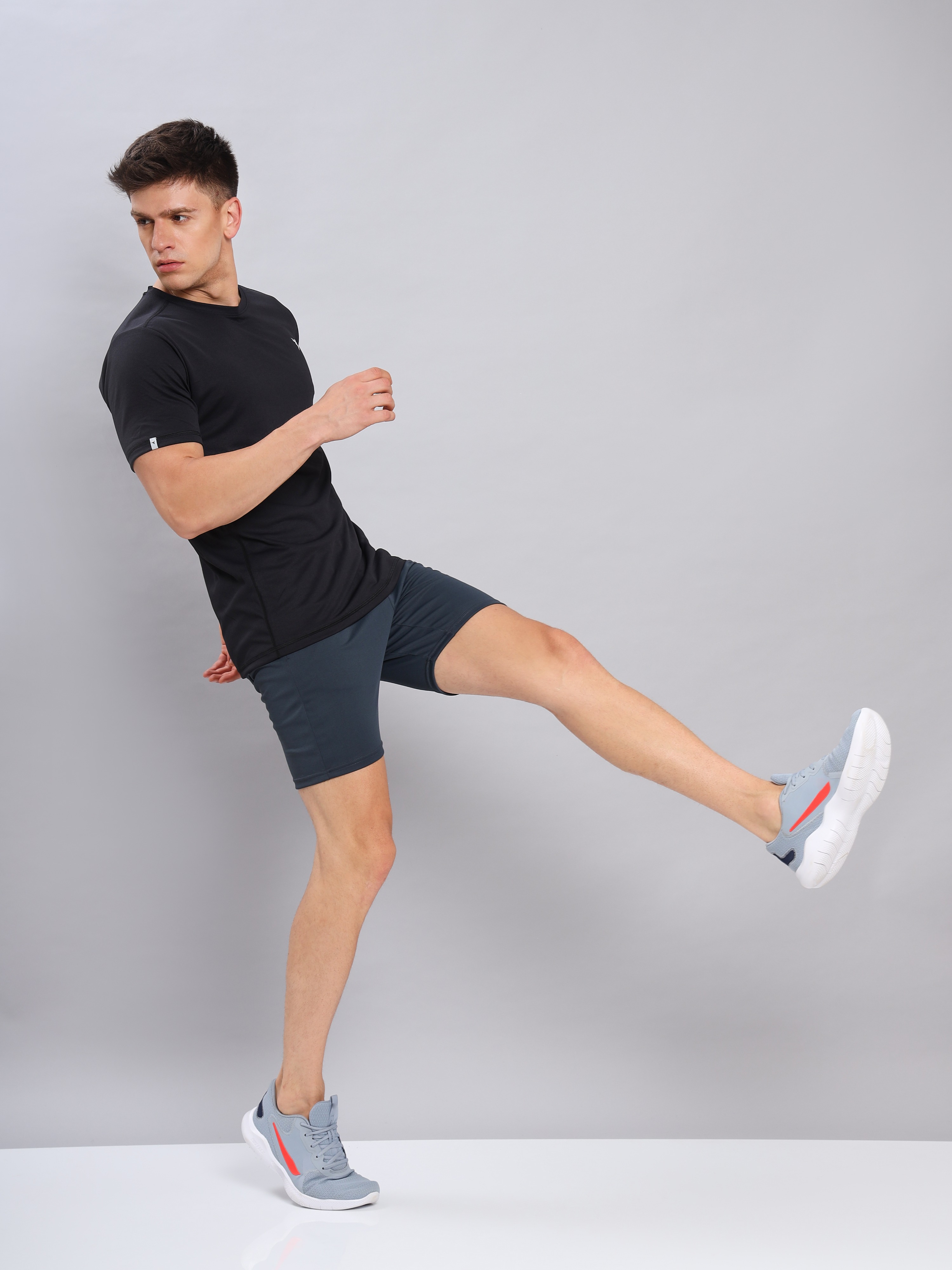 Technosport Mens Knitted active odour-free Crewneck Half Sleeve T-shirt - Black (9)