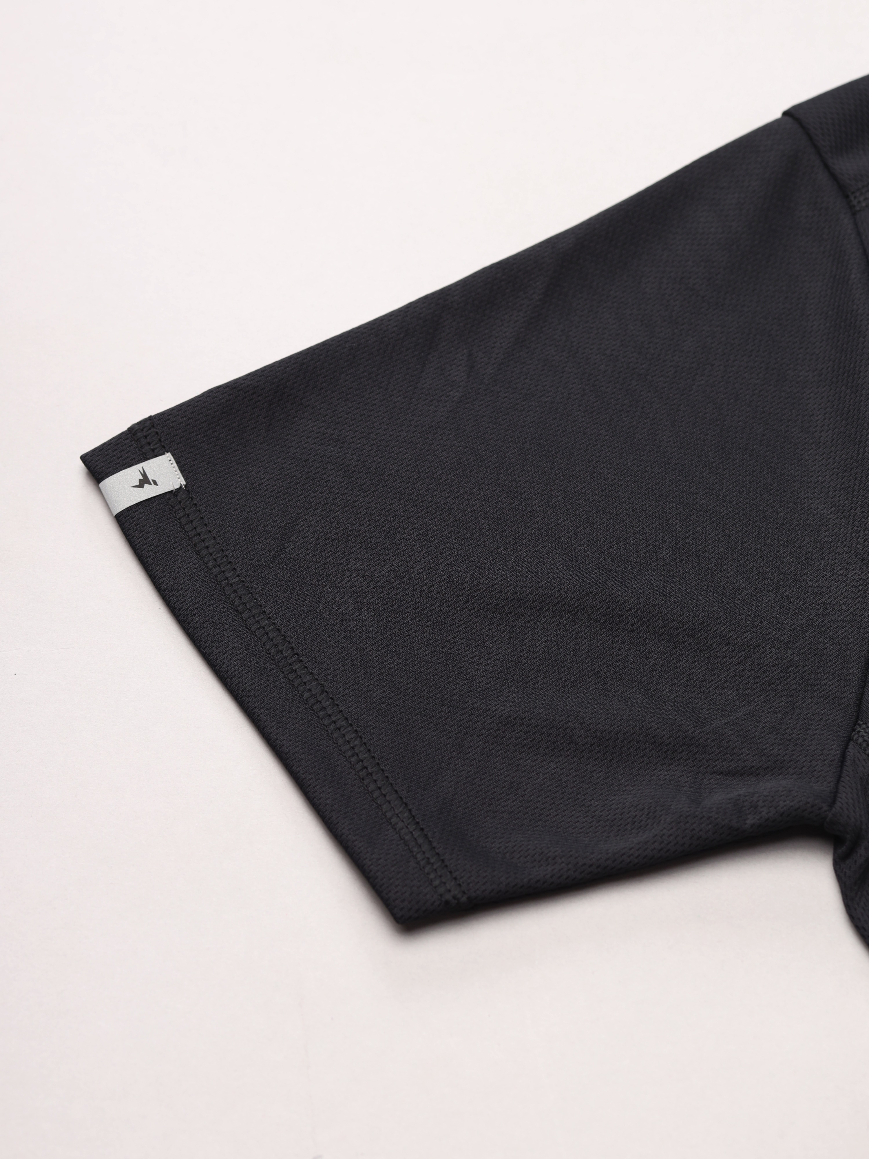 Technosport Mens Knitted active odour-free Crewneck Half Sleeve T-shirt - Black (13)