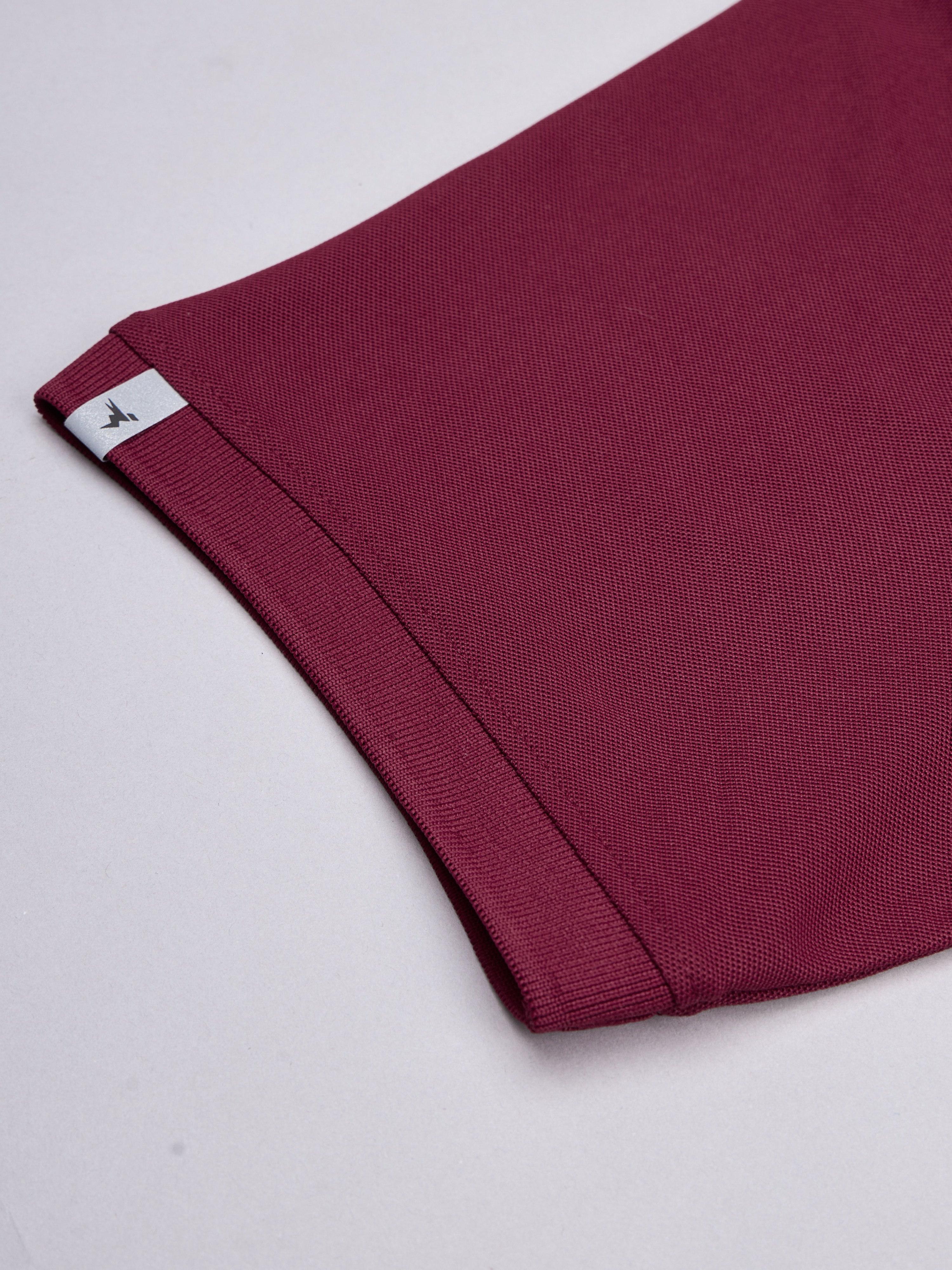Technosport Mens Knitted active odour-free Half Sleeve Polo Collar T-shirt - Berry Red (19)