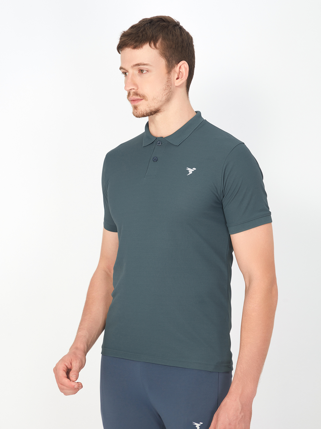 Technosport Mens Knitted active odour-free Half Sleeve Polo Collar T-shirt - Hunter Green (1)