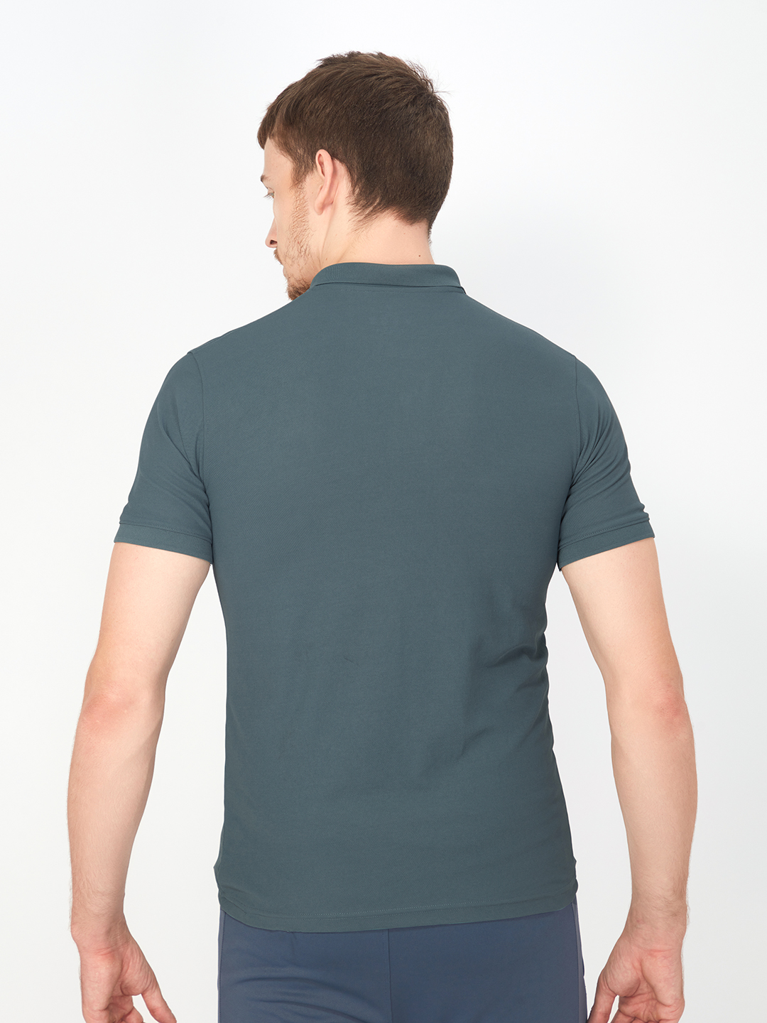 Technosport Mens Knitted active odour-free Half Sleeve Polo Collar T-shirt - Hunter Green (2)