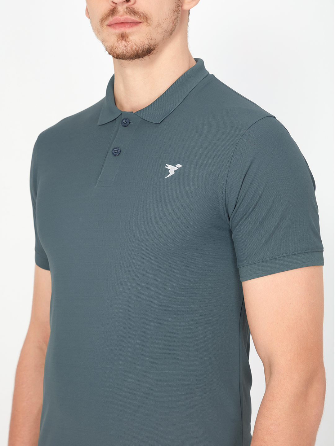 Technosport Mens Knitted active odour-free Half Sleeve Polo Collar T-shirt - Hunter Green (4)