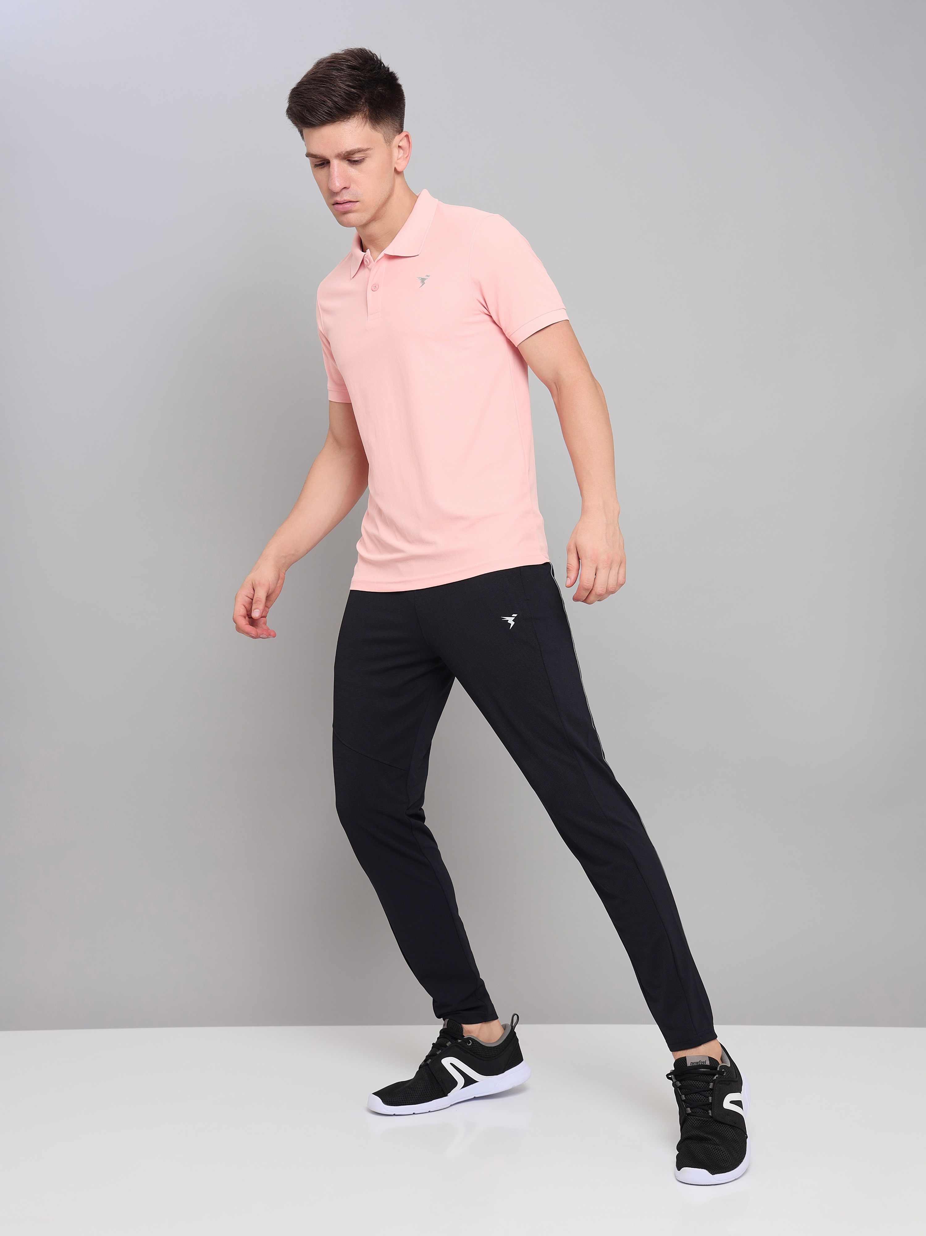 Technosport Mens Knitted active odour-free Half Sleeve Polo Collar T-shirt - Peach (5)