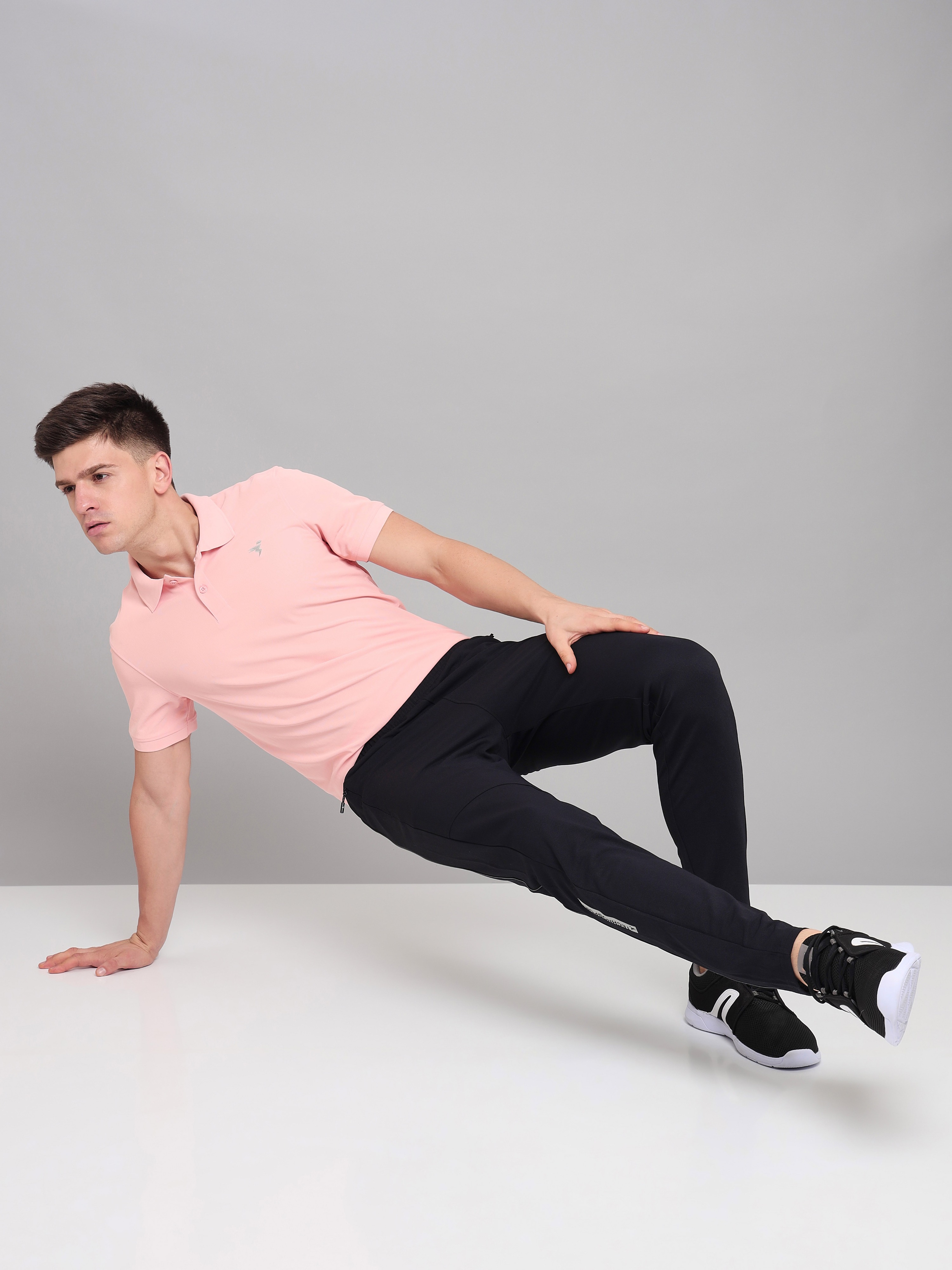 Technosport Mens Knitted active odour-free Half Sleeve Polo Collar T-shirt - Peach (6)