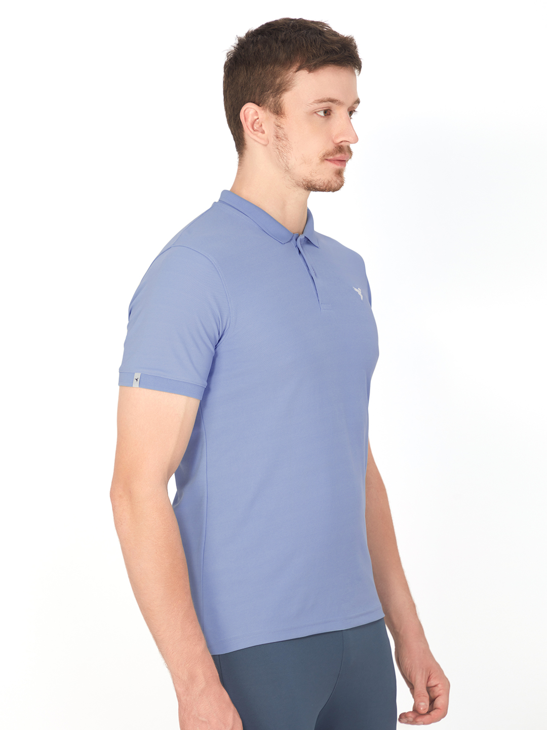 Technosport Mens Knitted active odour-free Half Sleeve Polo Collar T-shirt - Scale Blue (3)