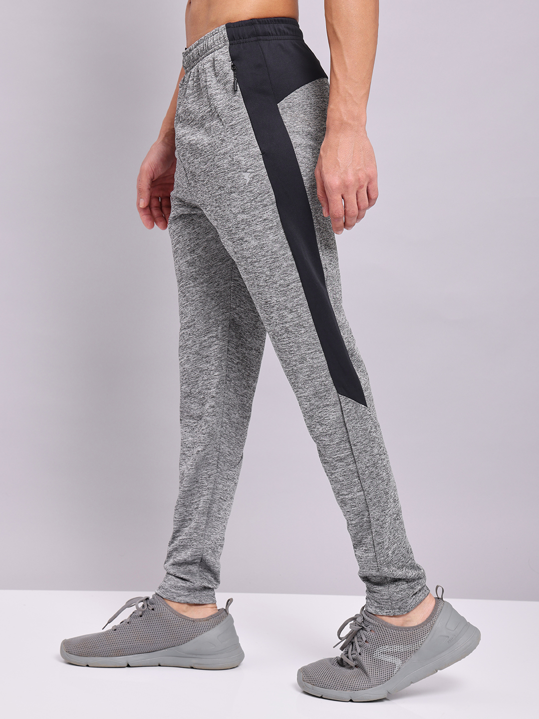 Technosport Mens Knitted active odour-free Melange Slim-Fit Track Pants - Grey (3)