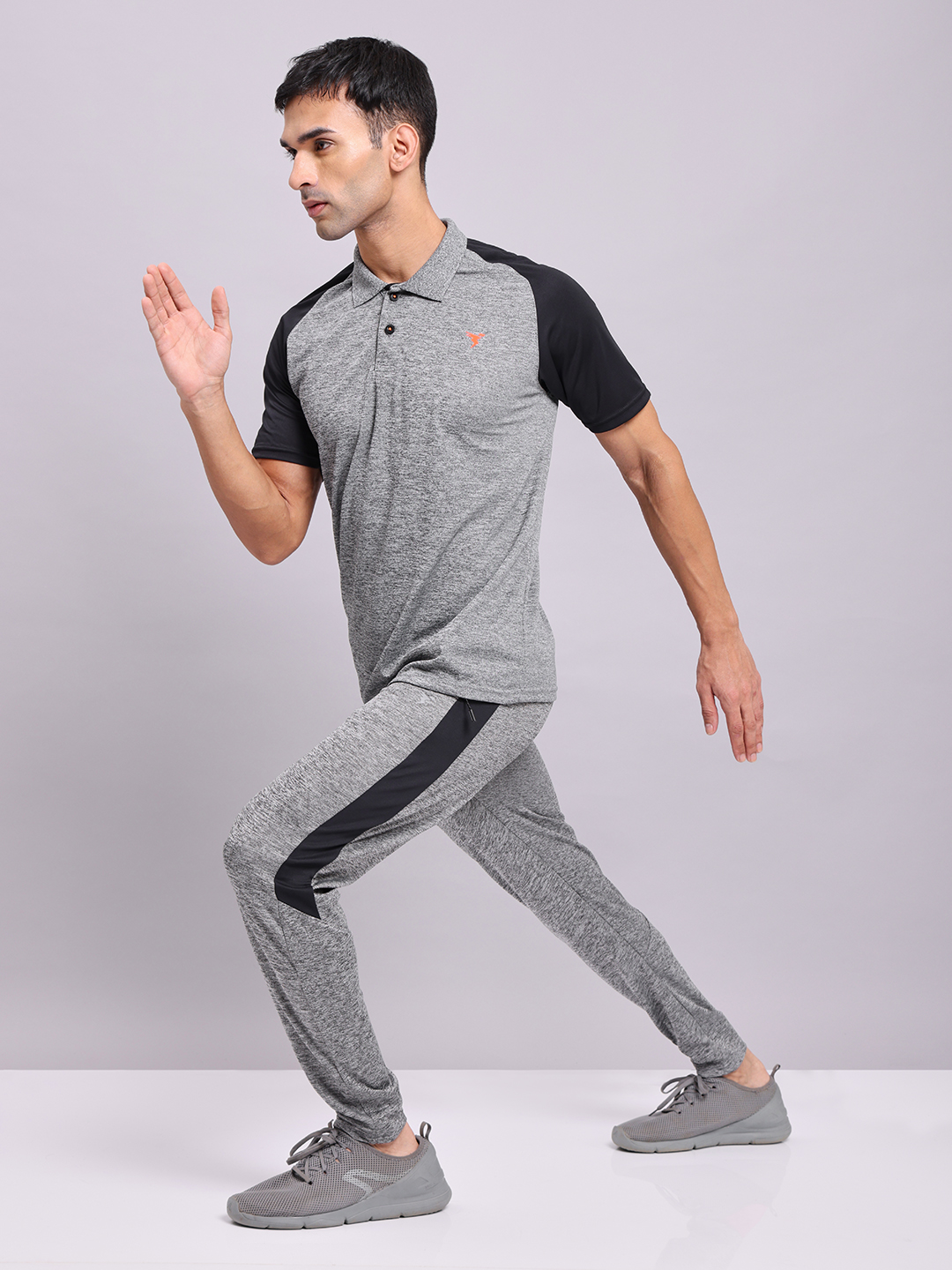 Technosport Mens Knitted active odour-free Melange Slim-Fit Track Pants - Grey (5)