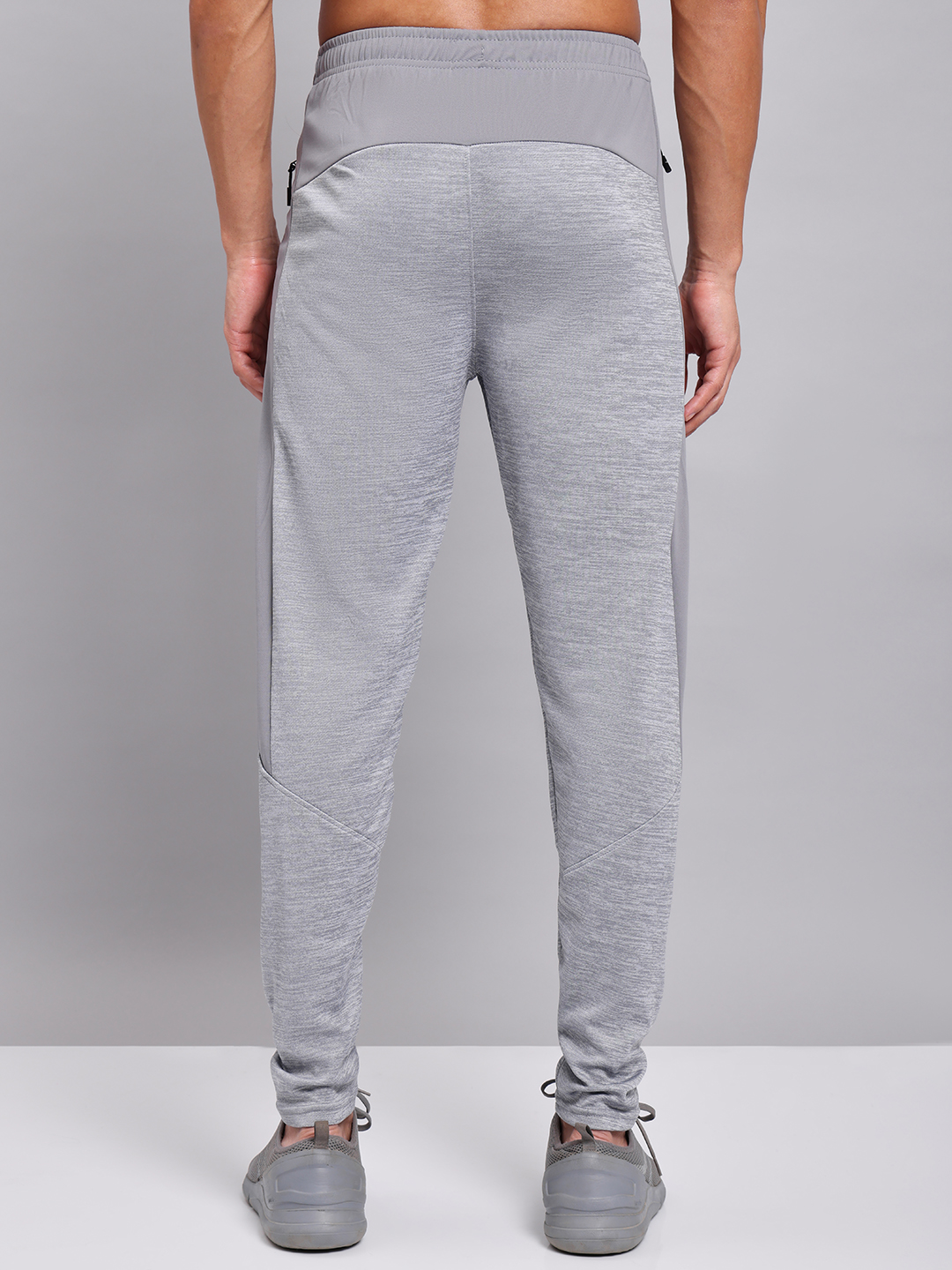 Technosport Mens Knitted active odour-free Melange Slim-Fit Track Pants - Light Grey (2)