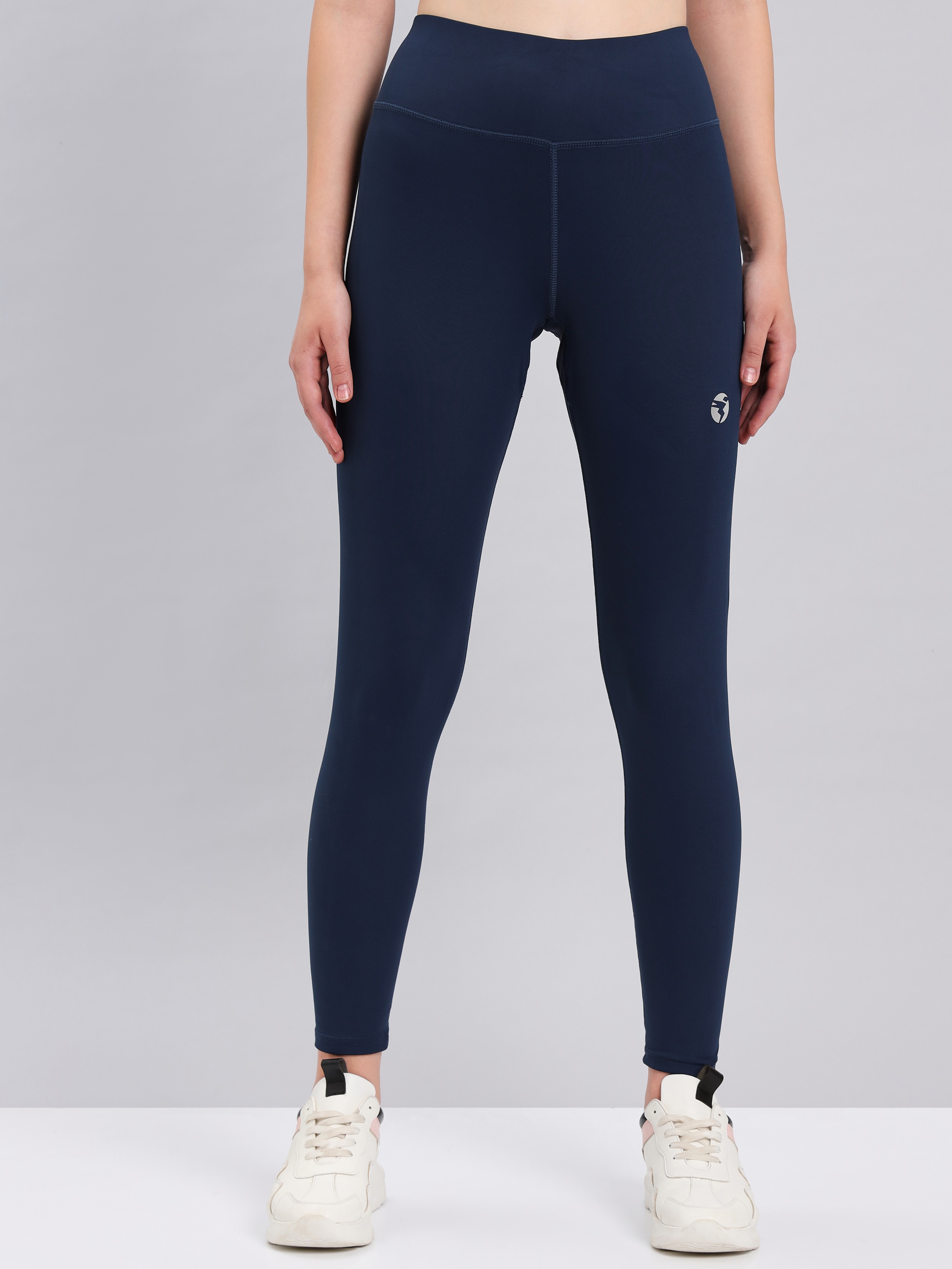 Technosport Women Indigo Solid Knitted active odour-free Four Way Stretched Tights (1)