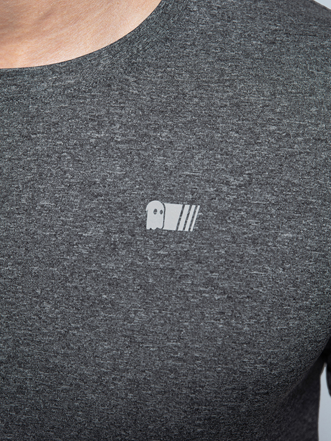 The Souled Store Men Black Melange Solid Round Neck T-Shirts (6)