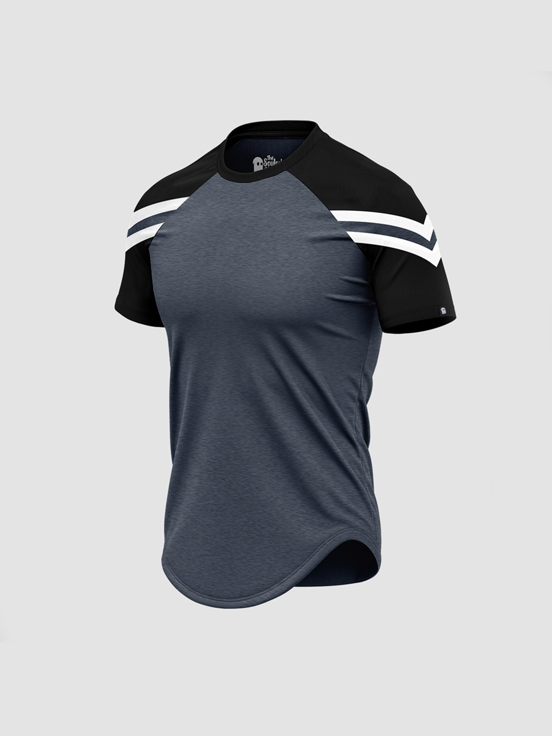 The Souled Store Men Grey and Black Solid Round Neck T-Shirts (1)