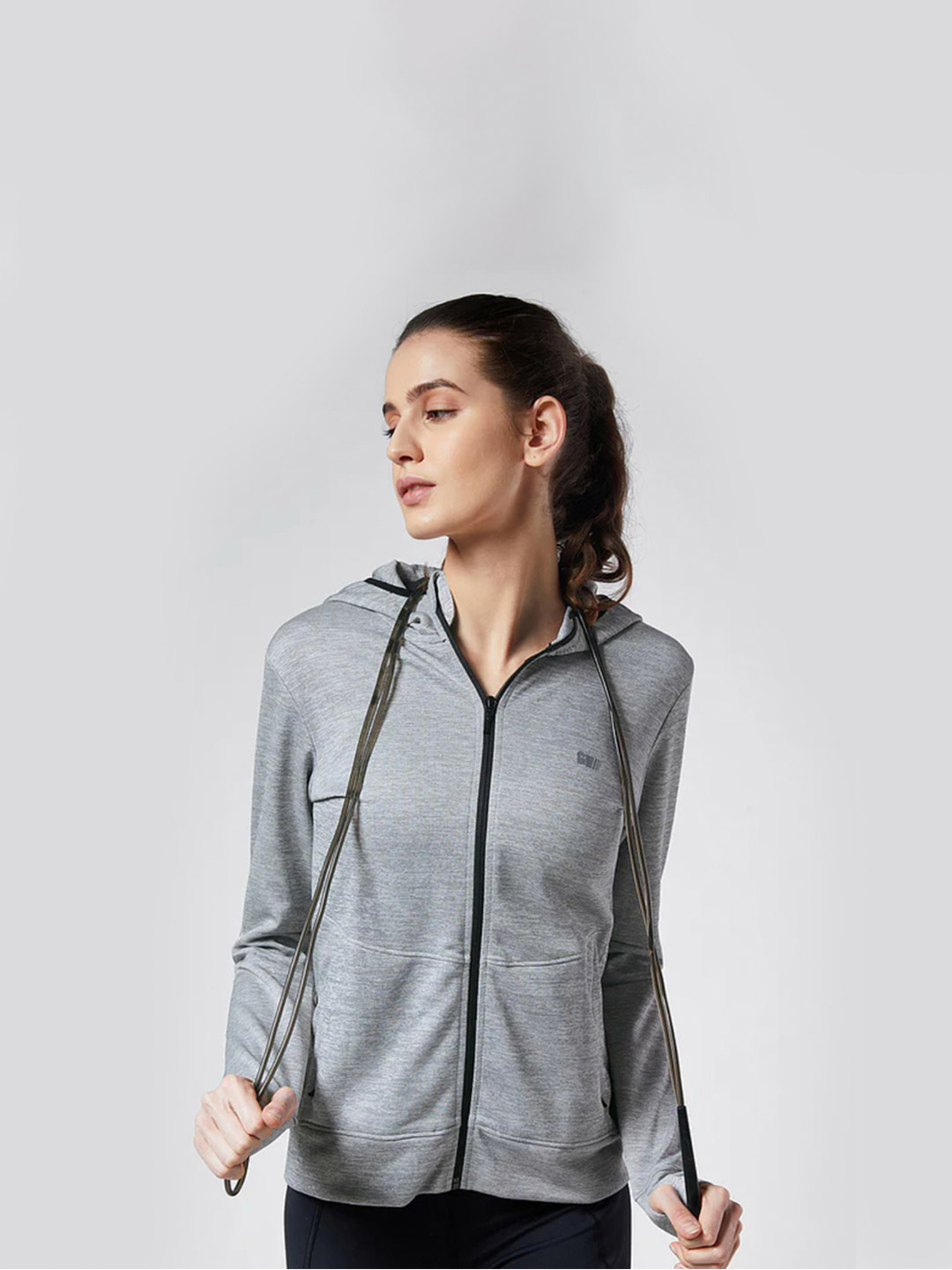 The Souled Store Women Grey Solid Hooded Jackets (1)